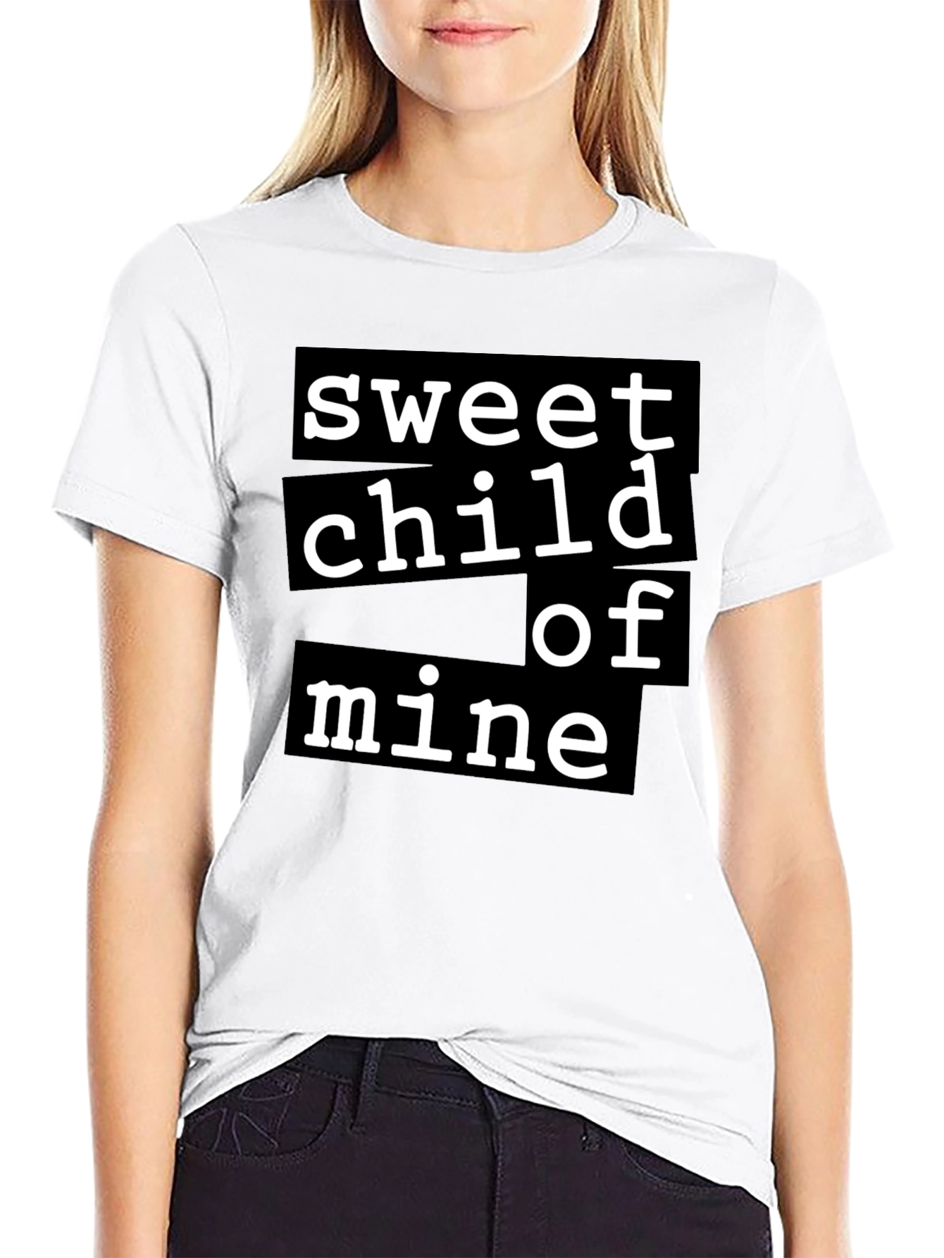 Black Sweet Child Of Mine Graphic Tee - Black Cotton T-Shirt view 9
