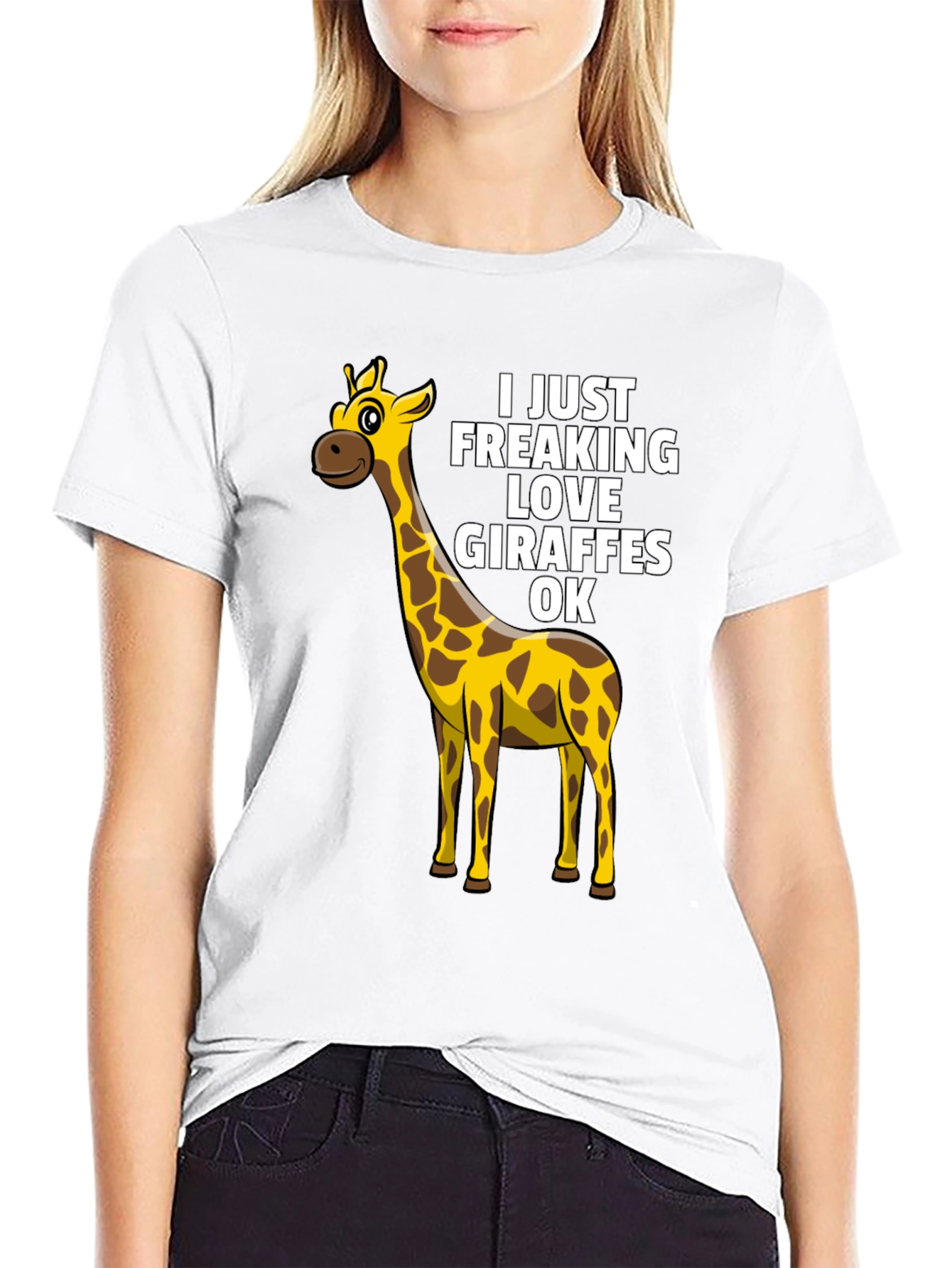 Black Giraffe Lover T-Shirt - Funny Graphic Tee view 9