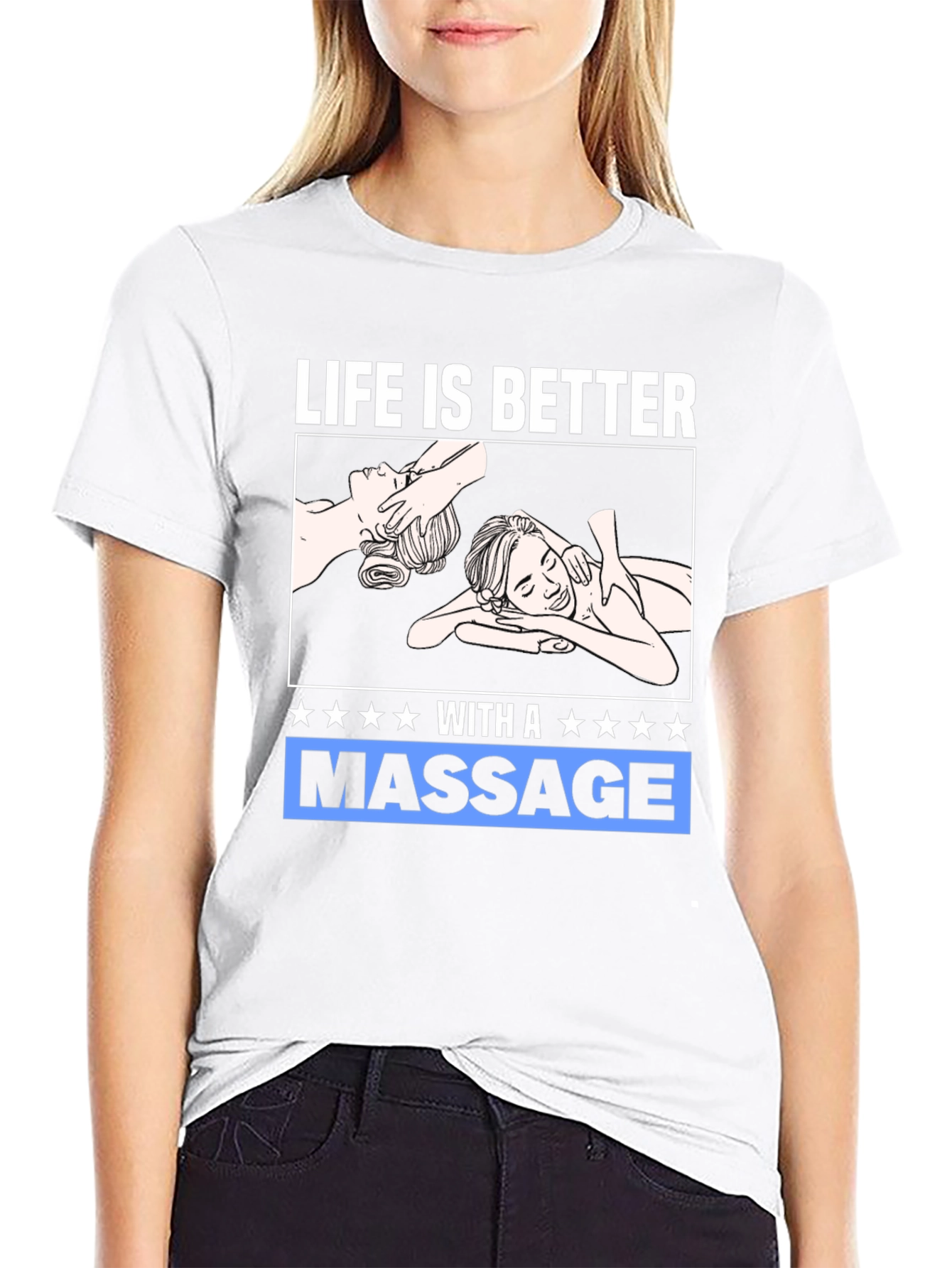 Black Relaxation Massage T-Shirt view 9