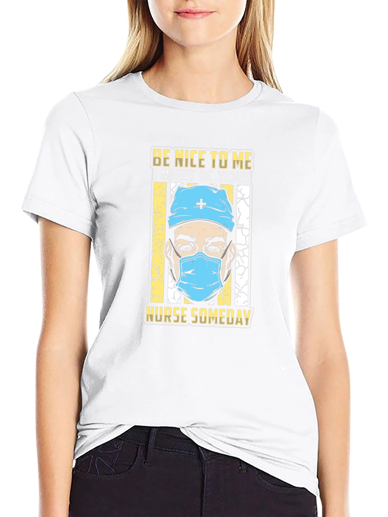 Black Be Nice To Me Nurse T-Shirt view 9