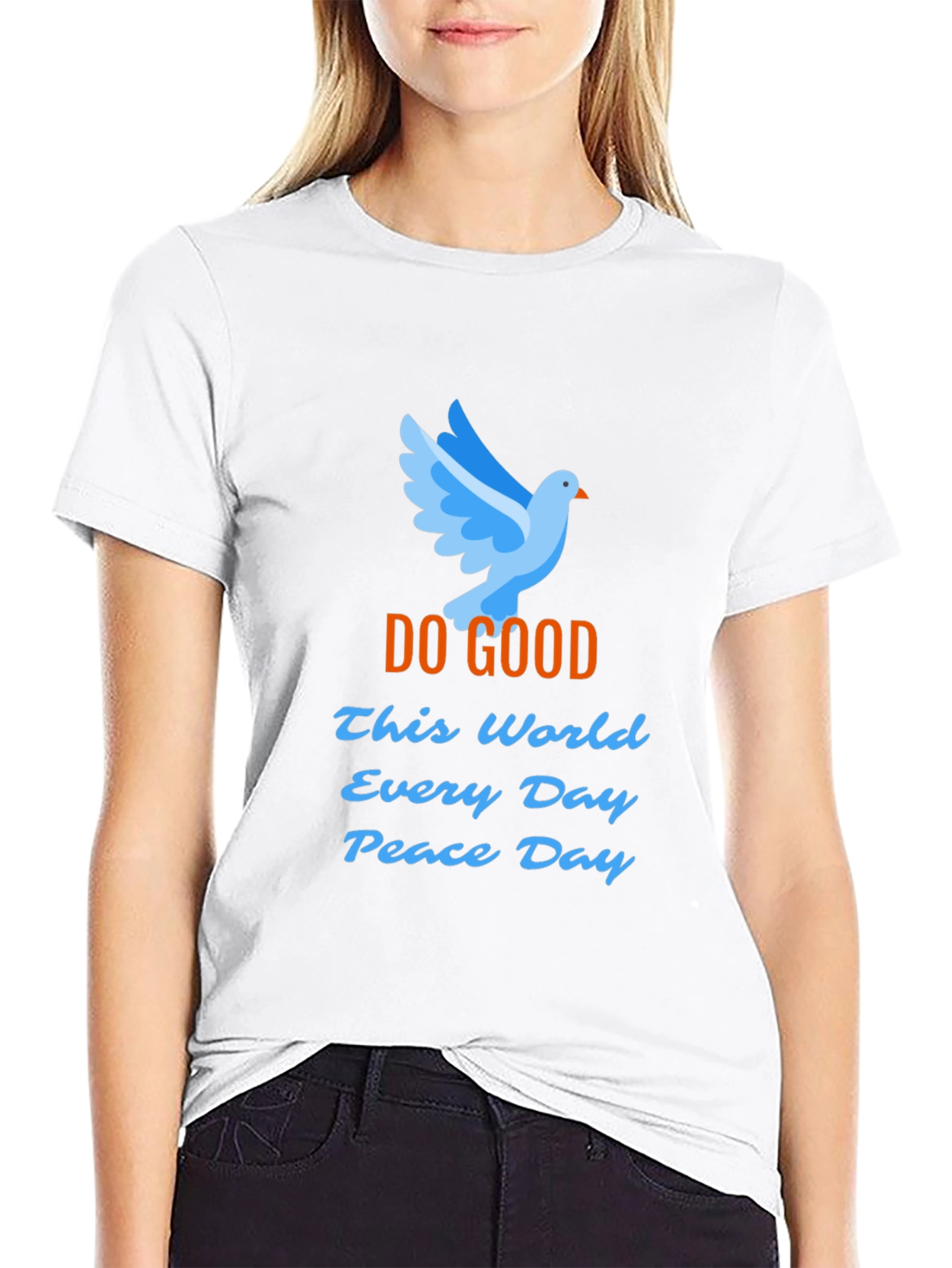 Black Peace Dove Graphic T-Shirt - Do Good Peace Day view 9