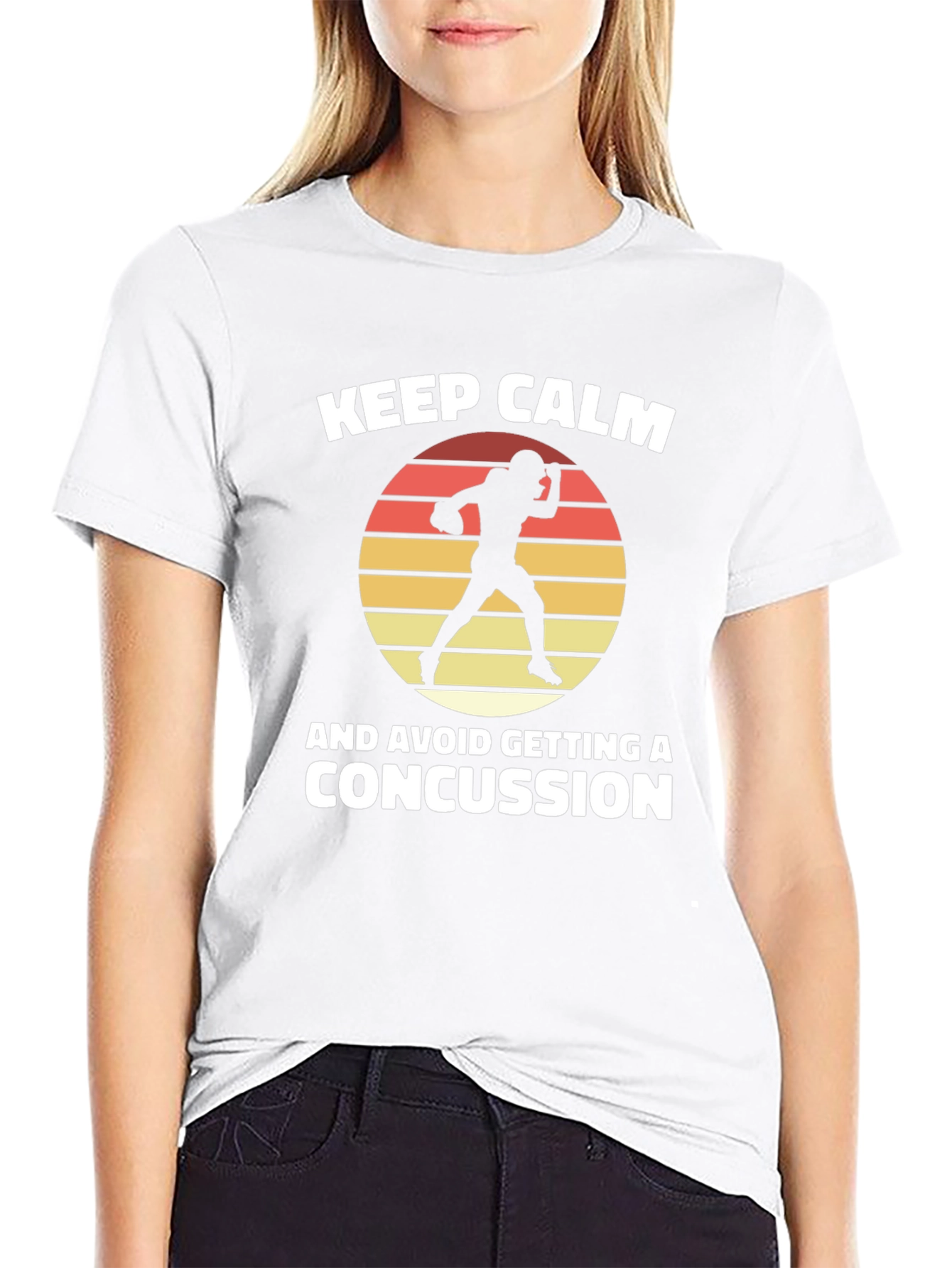 Black Keep Calm Football T-Shirt view 9