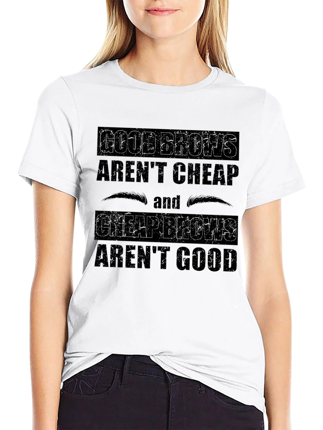 Black Good Brows Graphic Tee - Unisex Cotton T-Shirt view 9