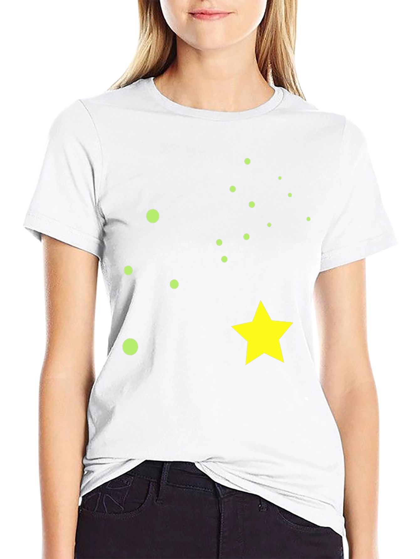 Black Starry Night Black Cotton T-Shirt view 9
