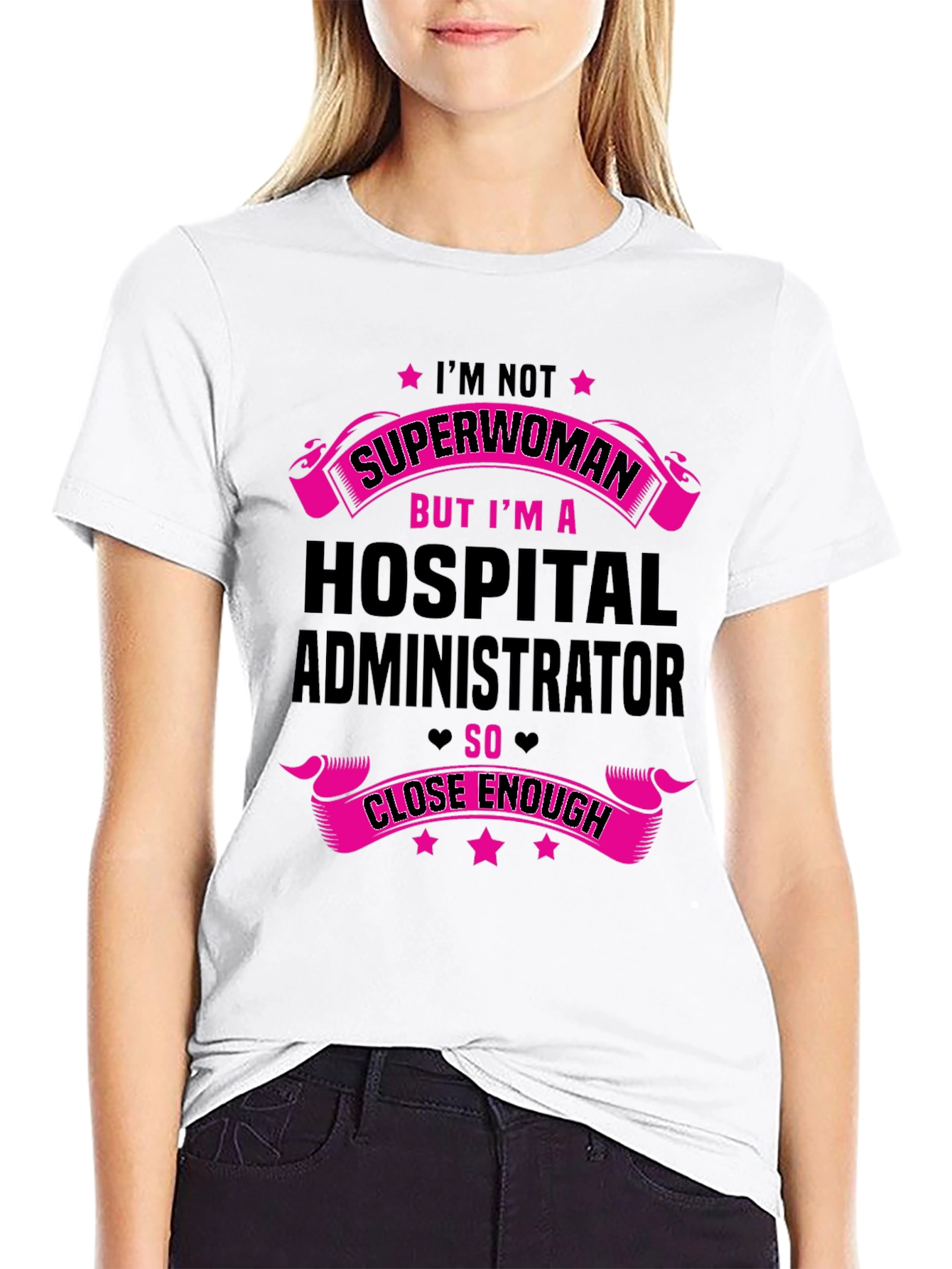 Black Hospital Administrator Superwoman T-Shirt view 9