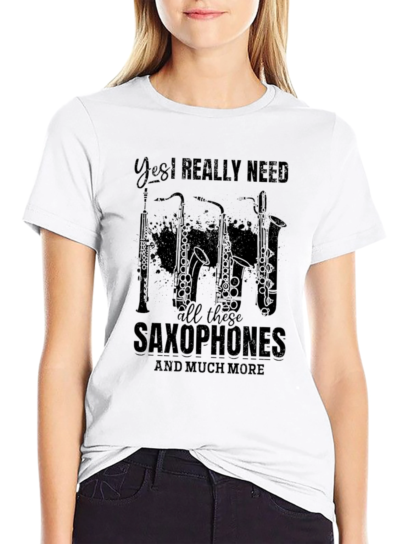 Black Saxophone Lover T-Shirt: Yes, I Need All These! view 9