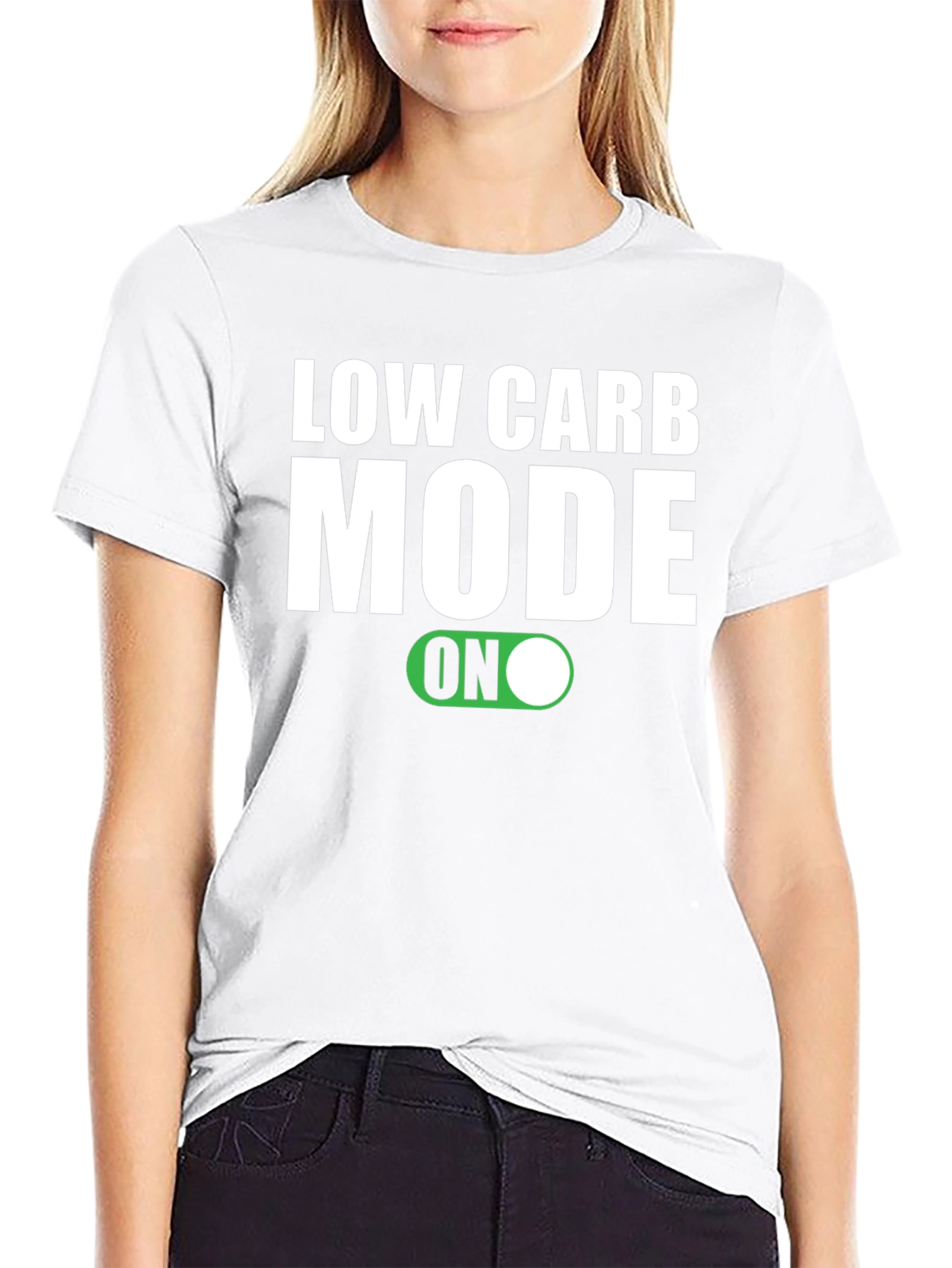 Low Carb Mode ON Black T-Shirt - 9