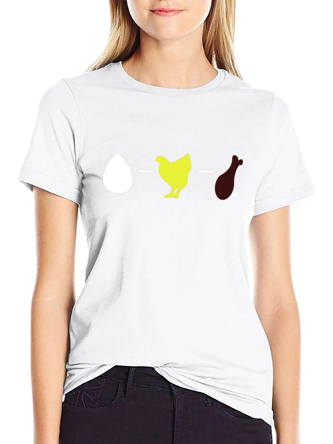 Black Egg, Chicken, Leg Evolution Graphic Tee view 9