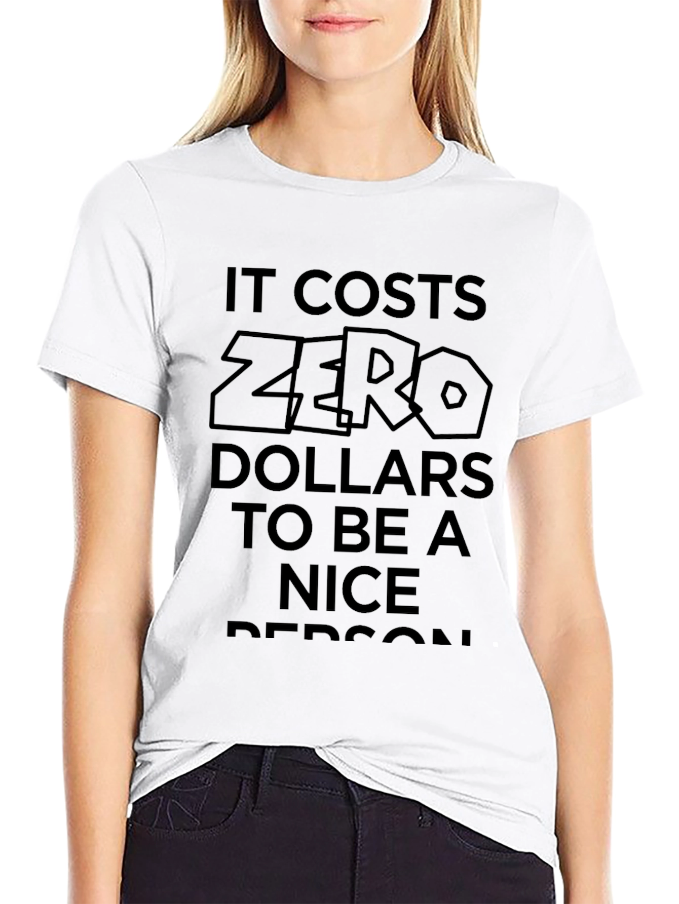 Black Zero Dollars Nice Person Black T-Shirt view 9