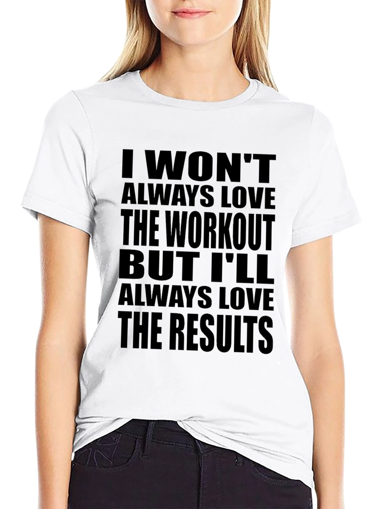 Black Workout Motivation T-Shirt - Love the Results! view 9