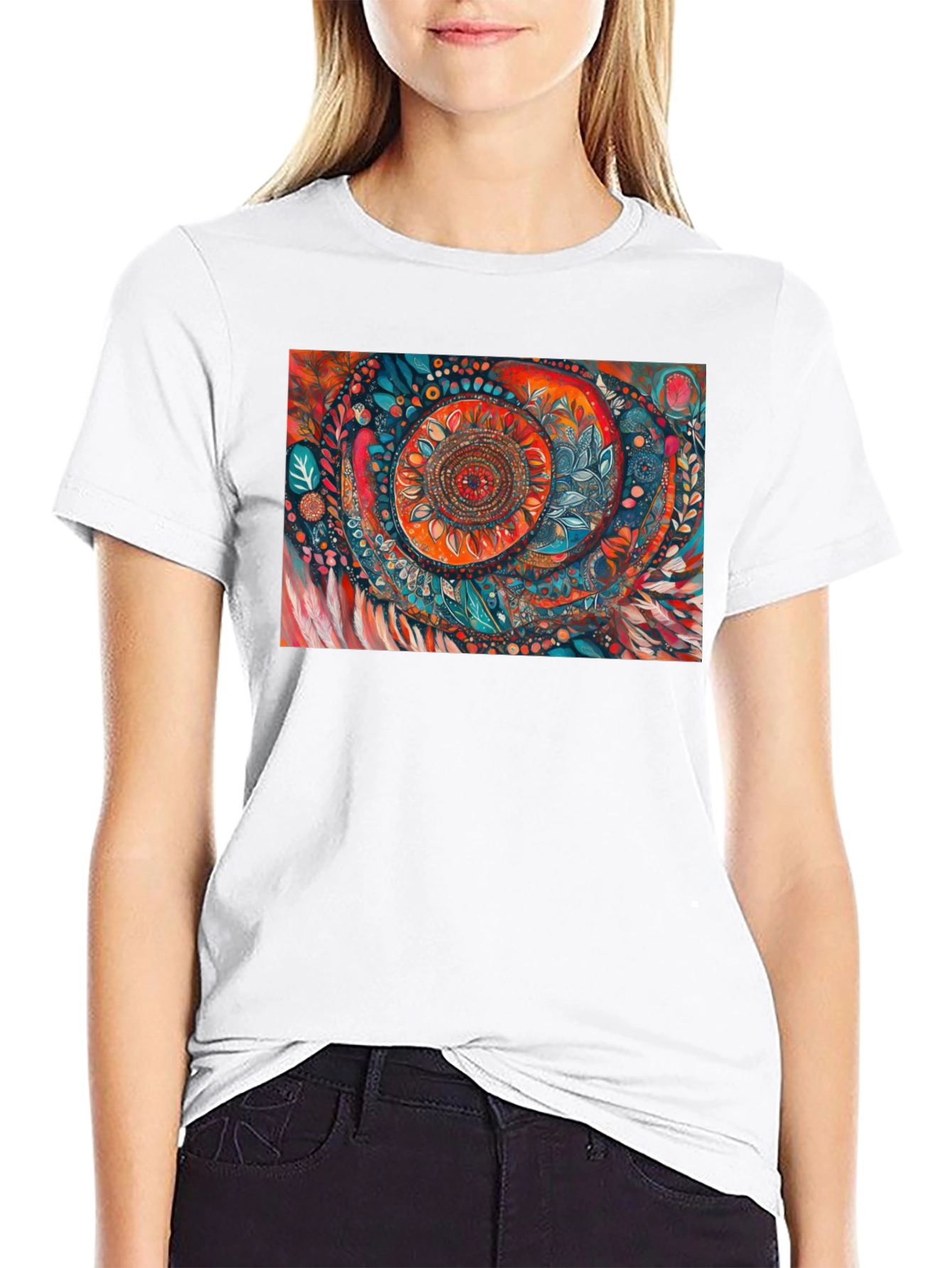 Black Abstract Art Print Black T-Shirt view 9