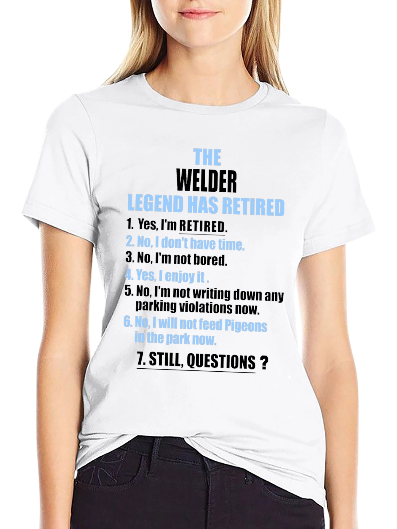 Black Retired Welder Legend T-Shirt view 9