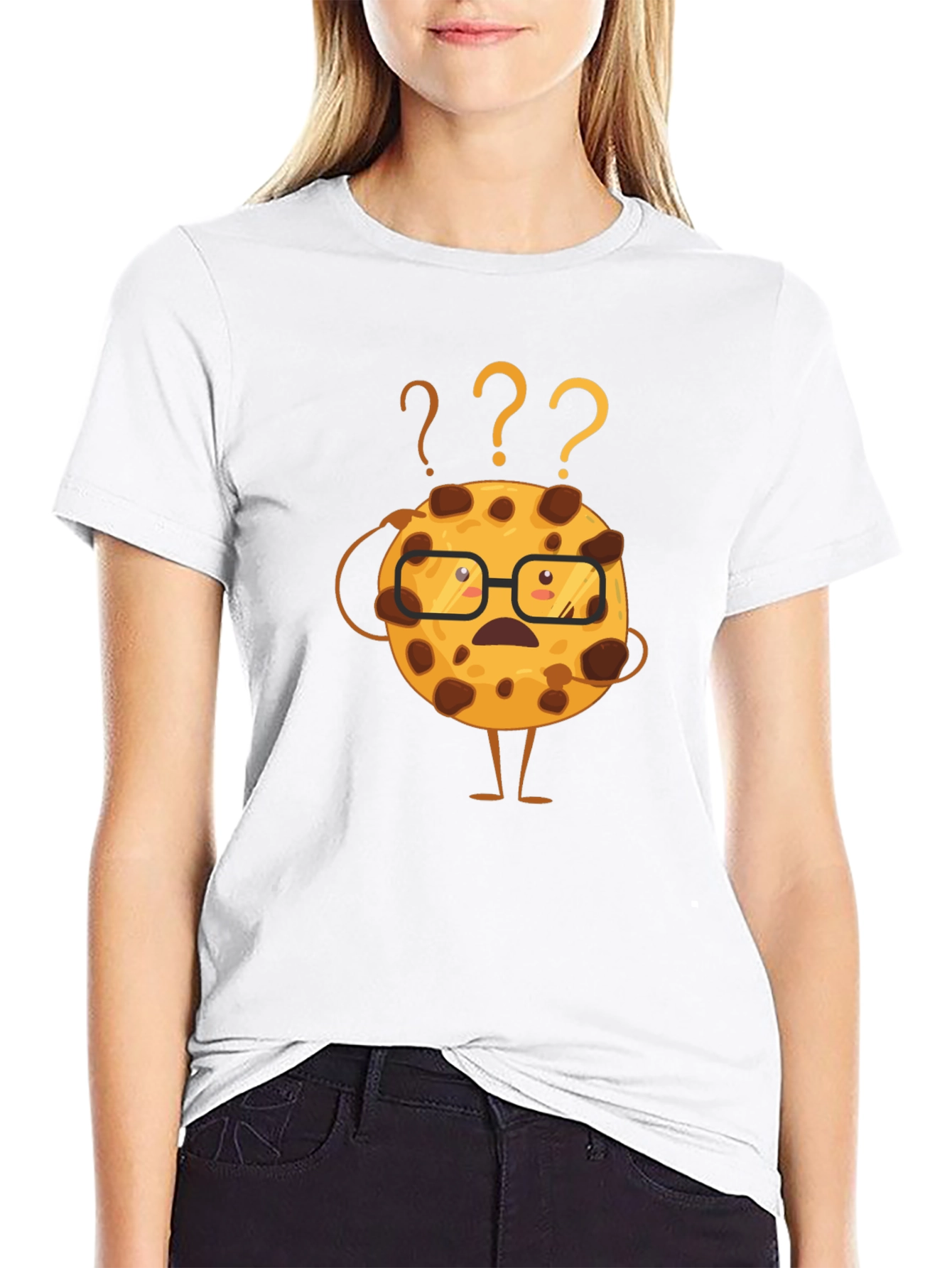 Black Confused Cookie Graphic Tee - Fun Casual Wear view 9