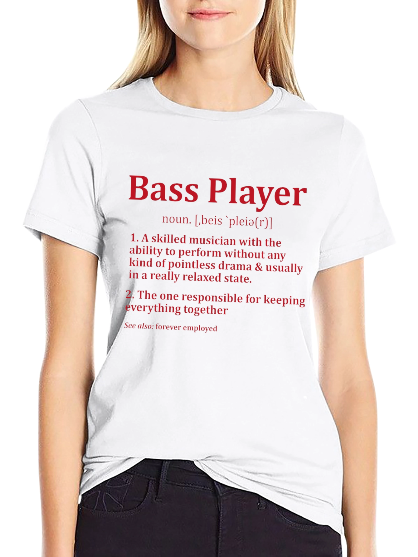 Black Bass Player Definition T-Shirt - Musician Gift view 9