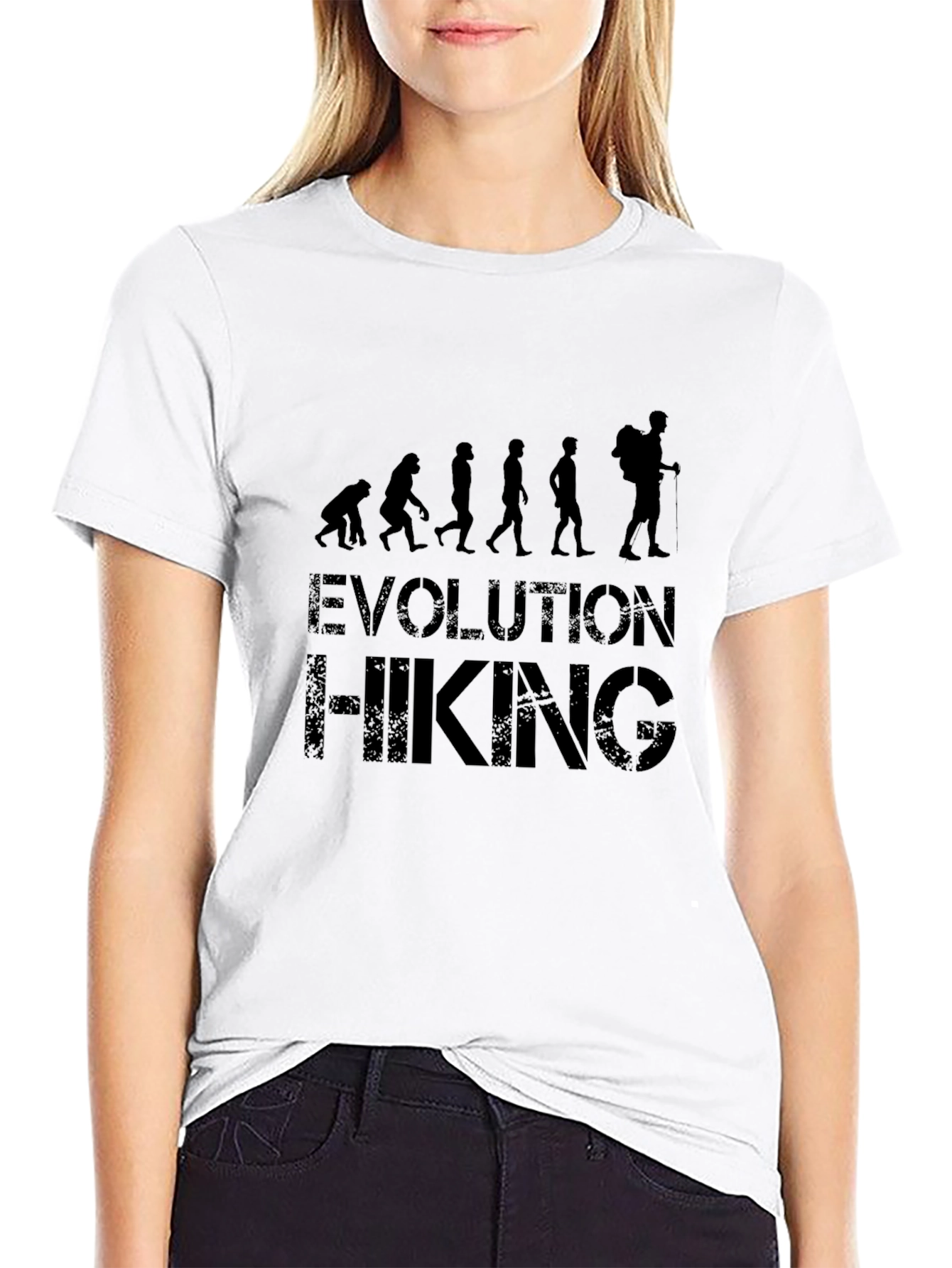 Black Evolution Hiking T-Shirt - Black Crew Neck Tee view 9