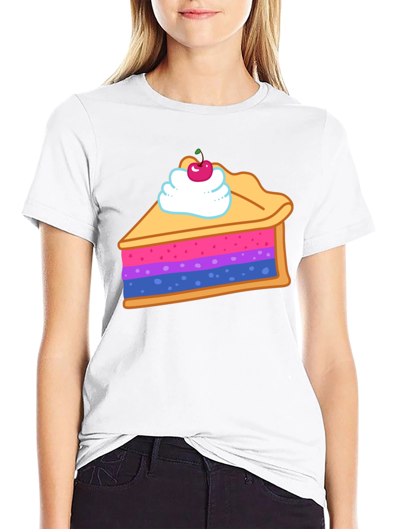 Black Bisexual Pride Flag Pie Slice Graphic T-Shirt view 9