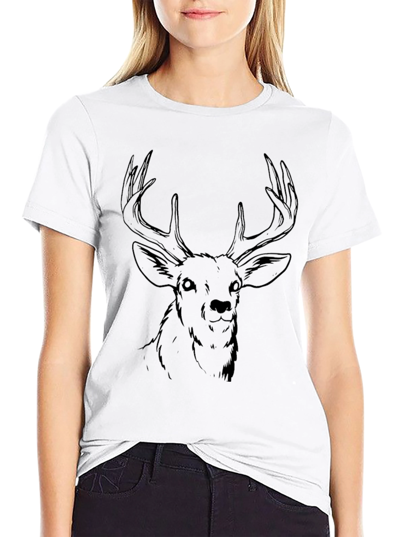 Black Black Deer Graphic Tee - Men's Casual Shirt view 9