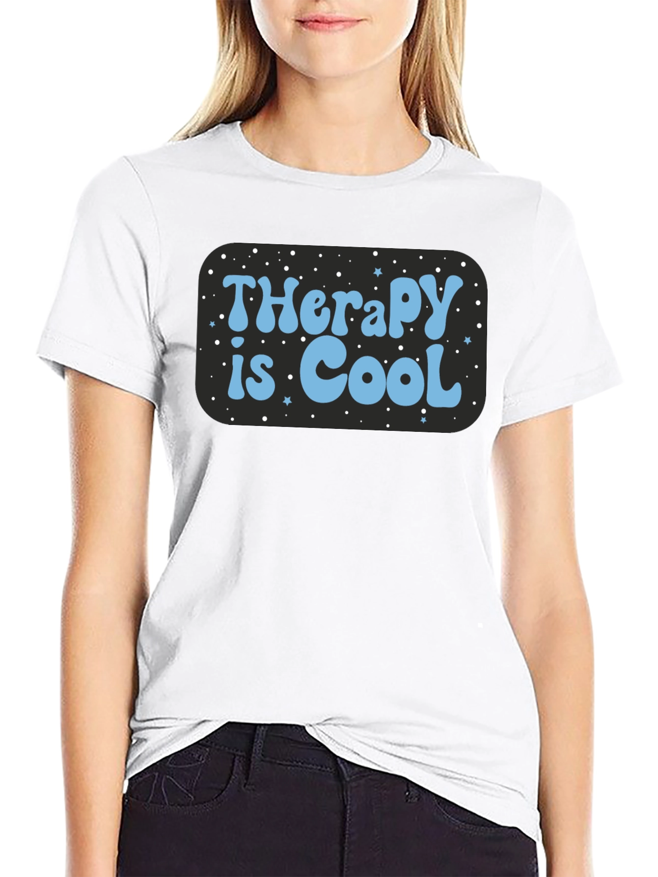 Black Therapy is Cool Graphic T-Shirt view 9
