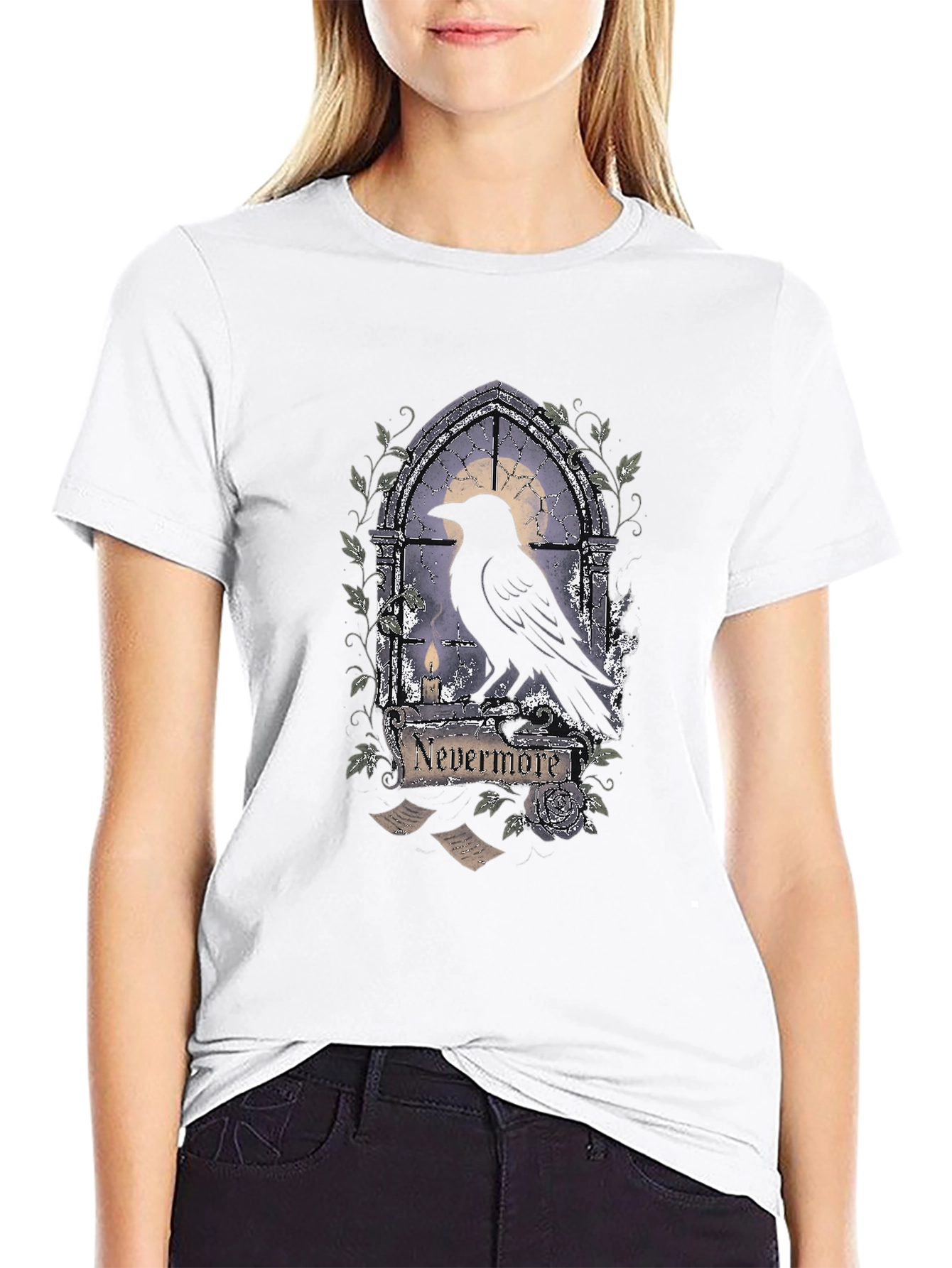 Black Nevermore Raven Gothic T-Shirt view 9
