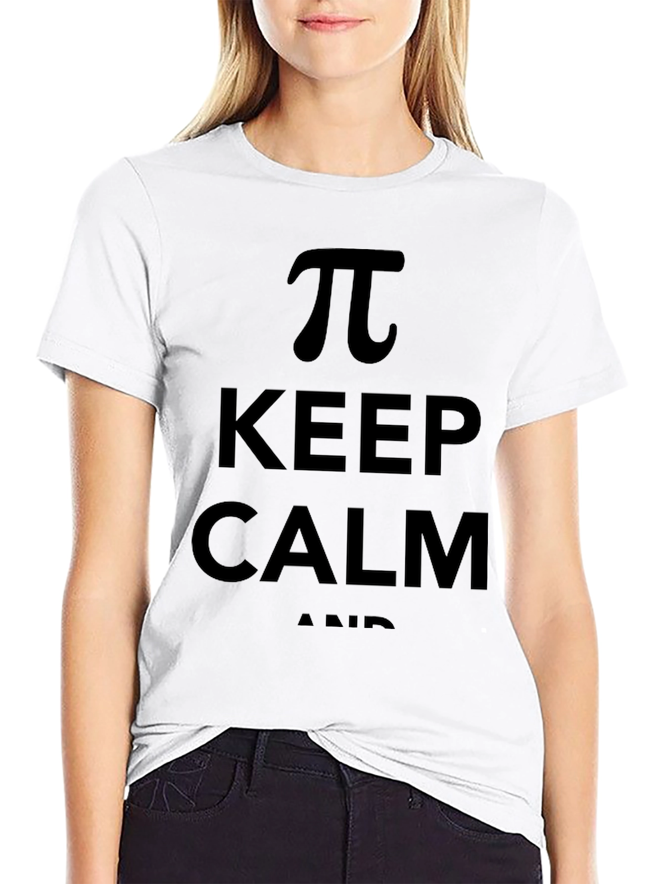 Black Keep Calm and Pi Funny Math T-Shirt view 9