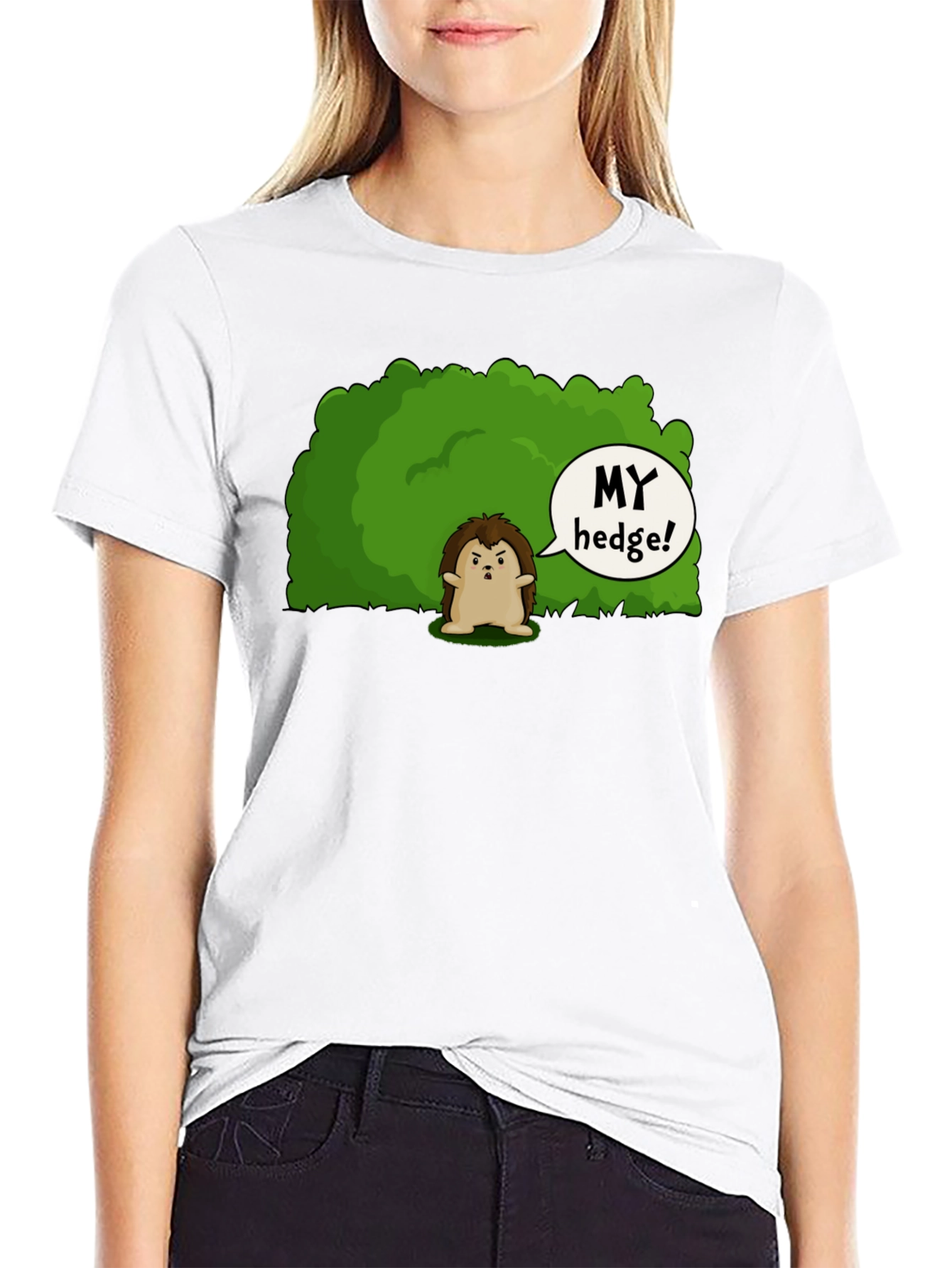Black My Hedge! Funny Hedgehog Graphic T-Shirt view 9
