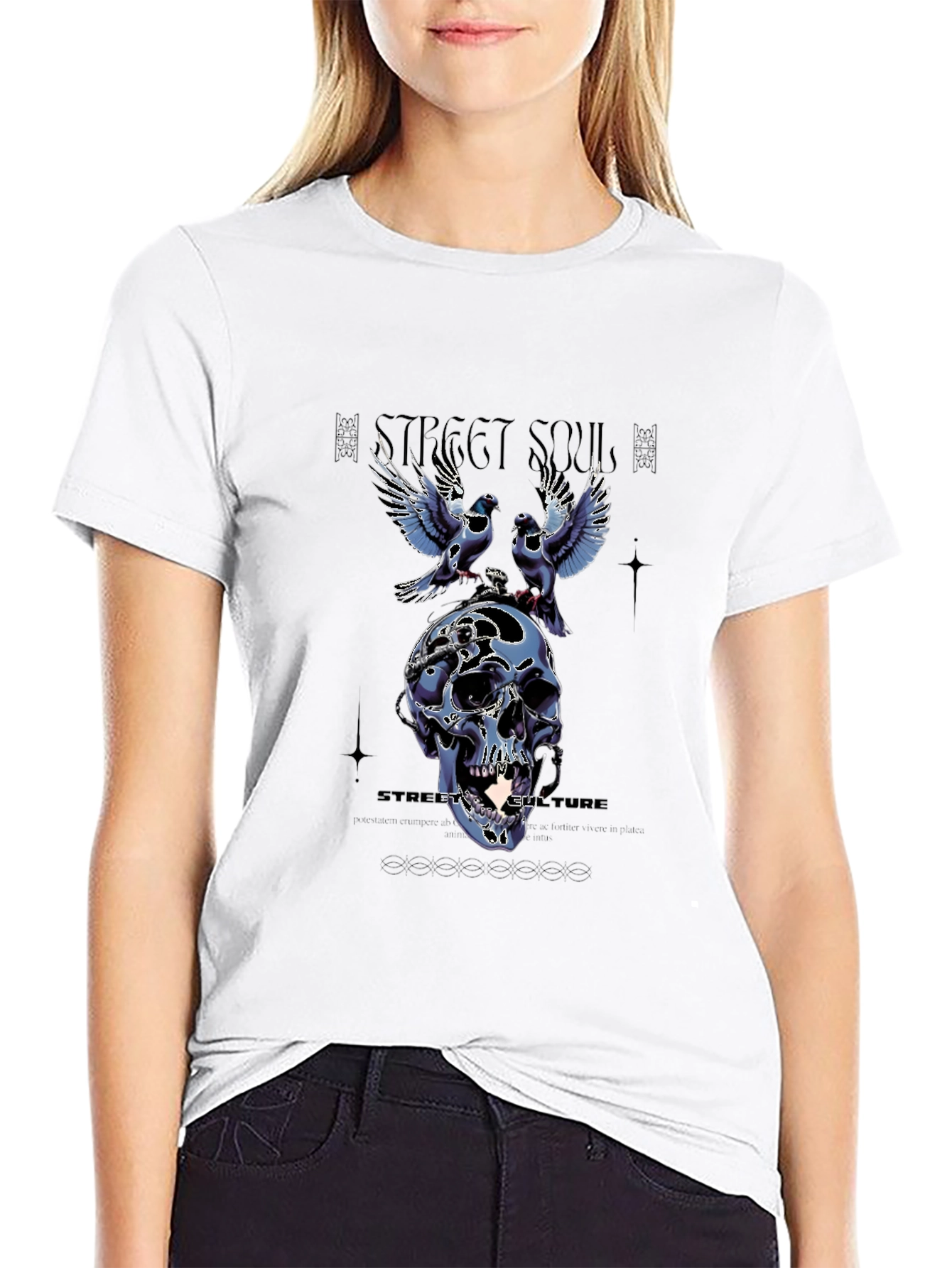 Black Street Souls Graphic Tee - Skull & Birds view 9