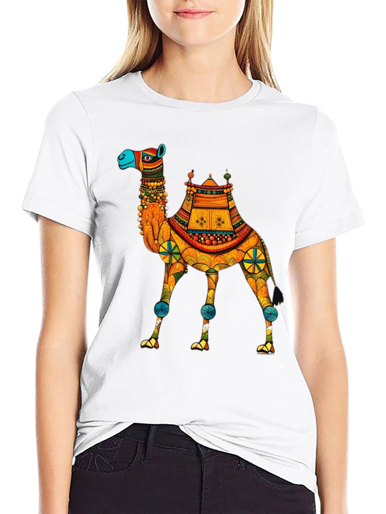 Black Camel Graphic Print T-Shirt - Unique Design view 9