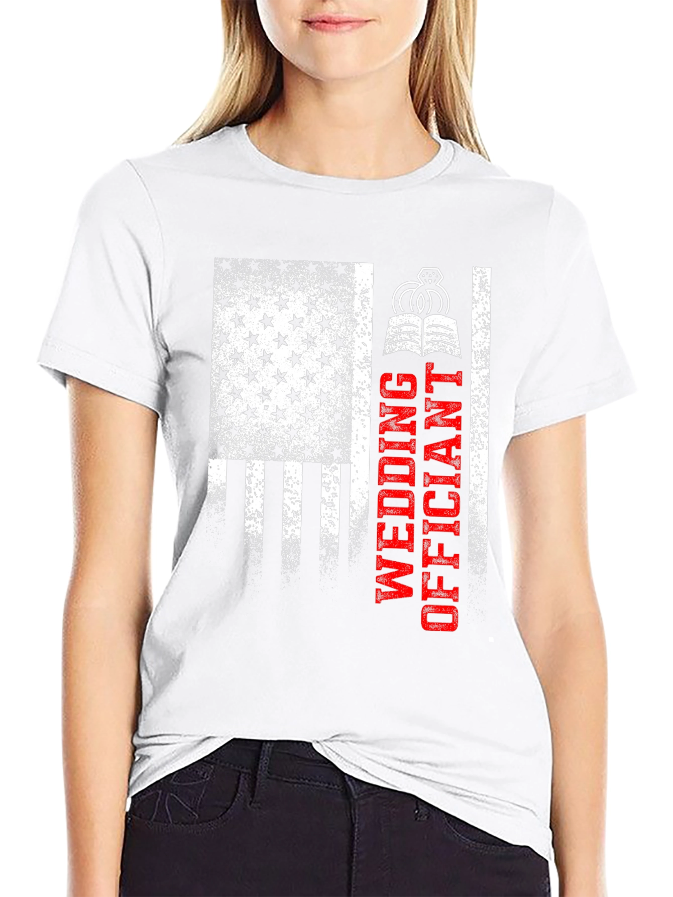 Black Wedding Officiant Patriotic T-Shirt view 9