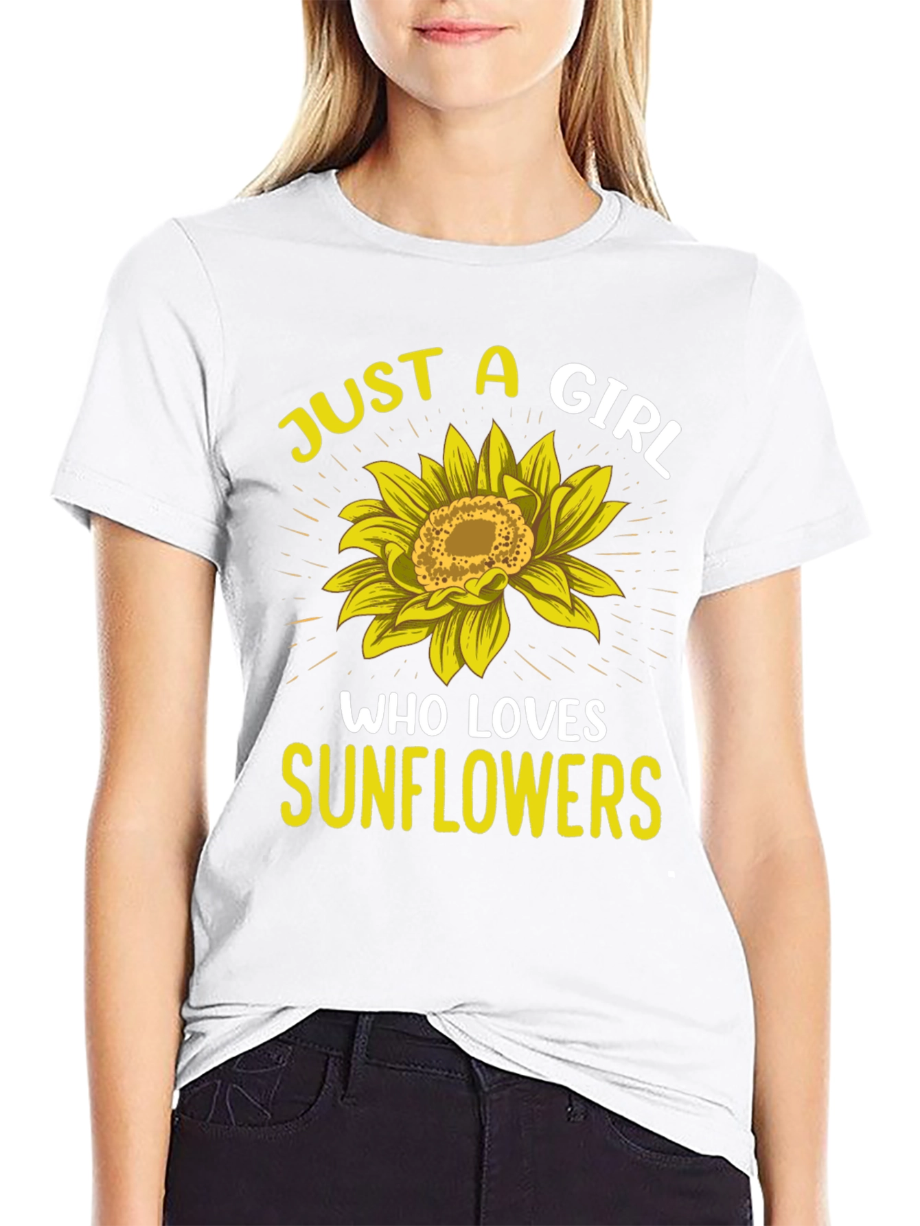 Black Sunflower Lover Graphic T-Shirt - Just a Girl view 9