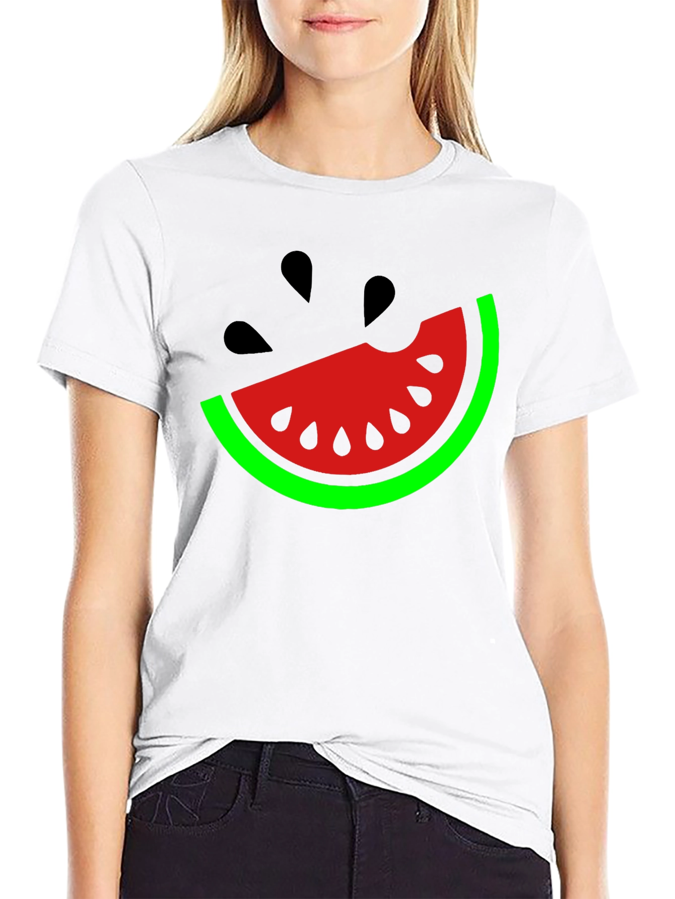 Black Watermelon Slice Graphic T-Shirt - Fun Summer Style view 9