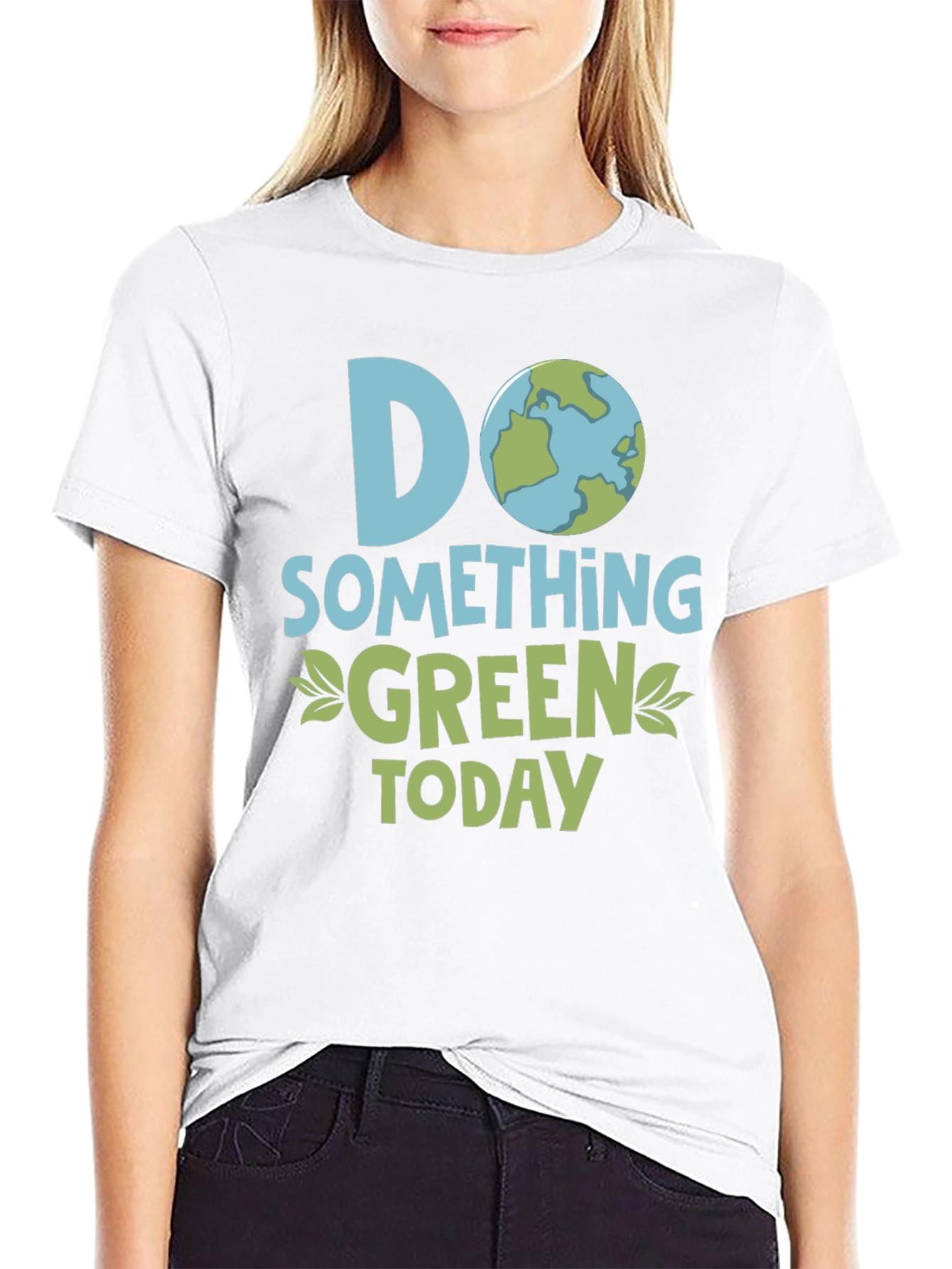 Black Eco-Friendly 'Do Something Green' Graphic T-Shirt view 9