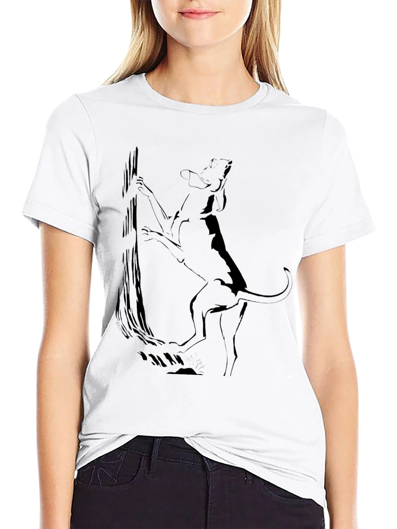 Black Dog Climbing Tree Graphic Tee - Black view 9
