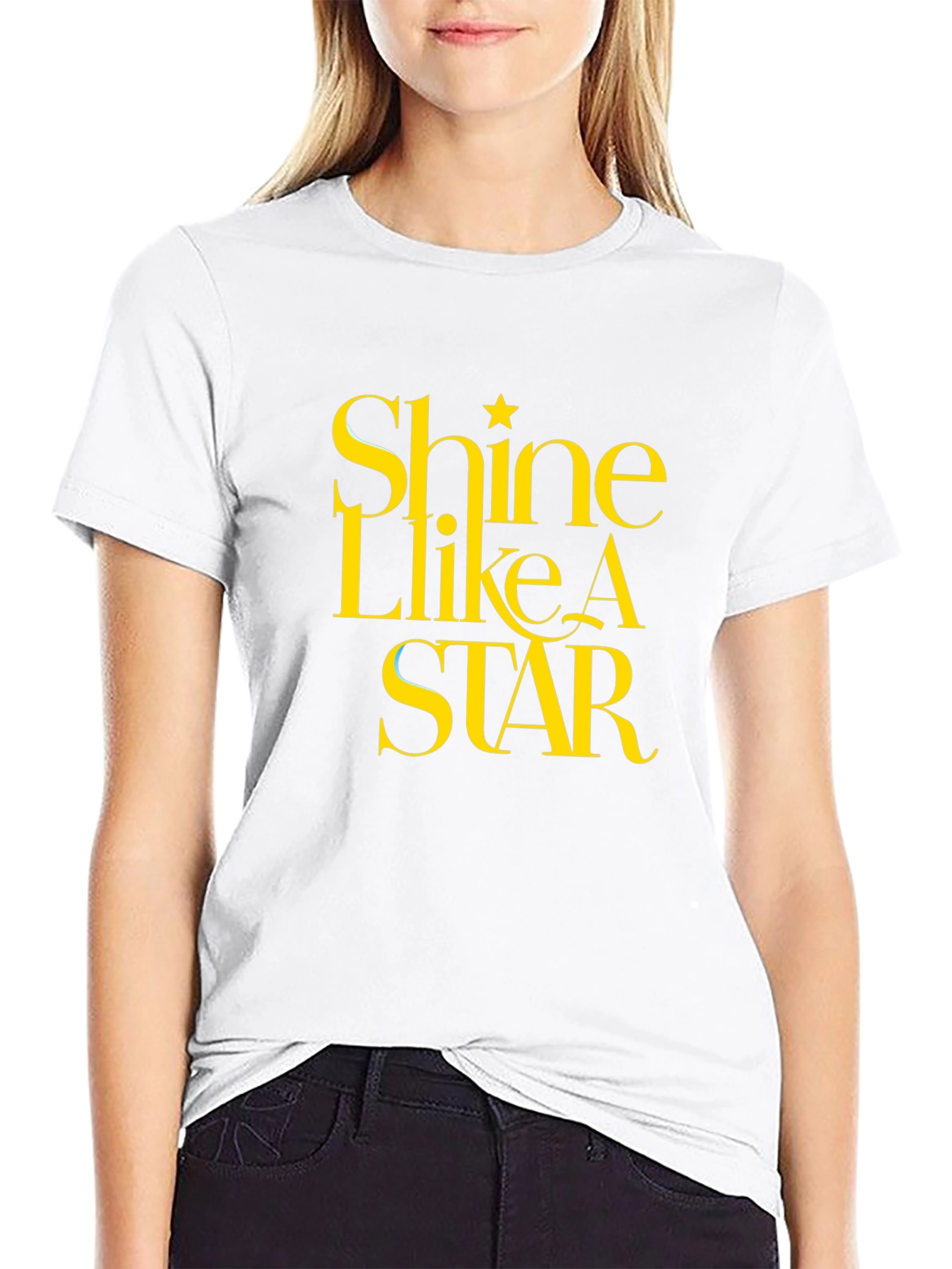 Black Shine Like A Star Black Graphic Tee view 9