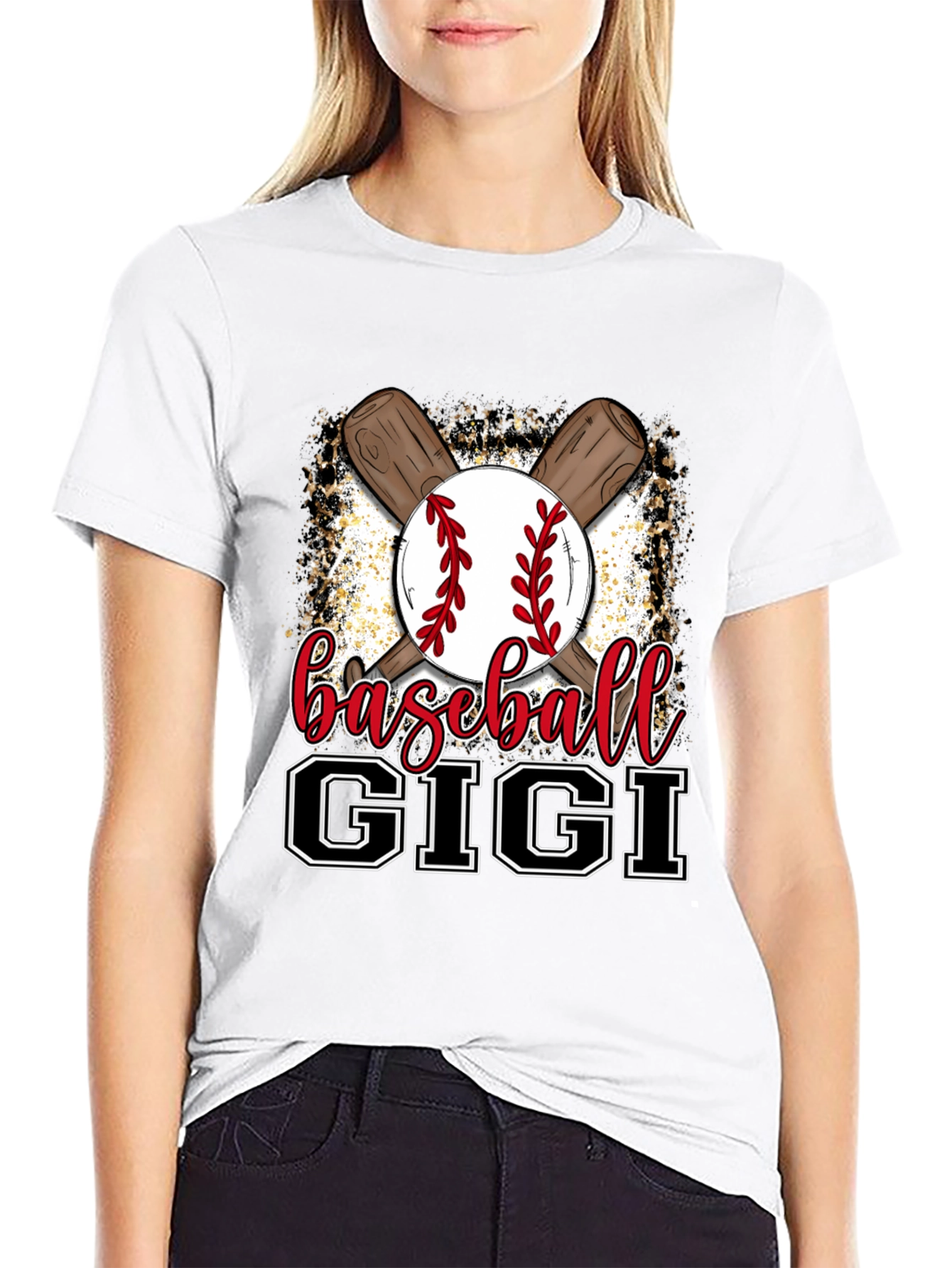 Black Baseball Gigi T-Shirt - Perfect for Baseball Loving Grandmas! view 9