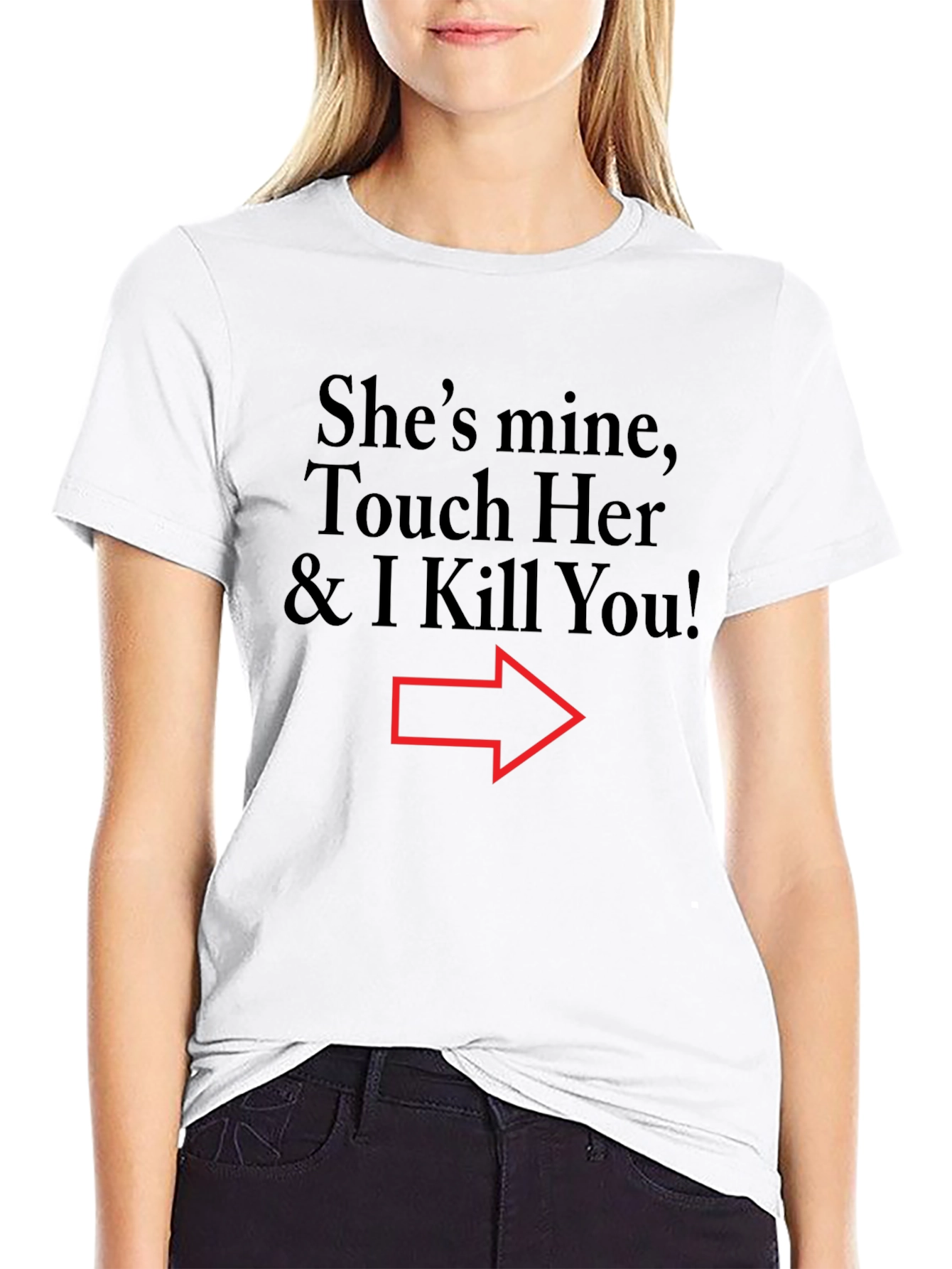 Black Humorous "She's Mine" Graphic Tee view 9