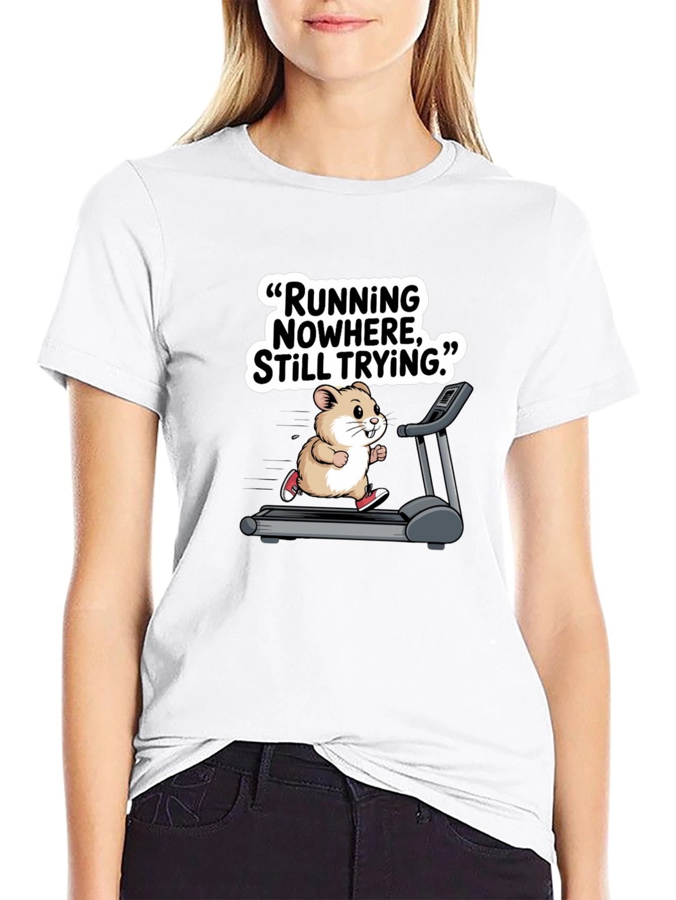 Black Hamster Treadmill Graphic Tee - Funny Workout Shirt view 9