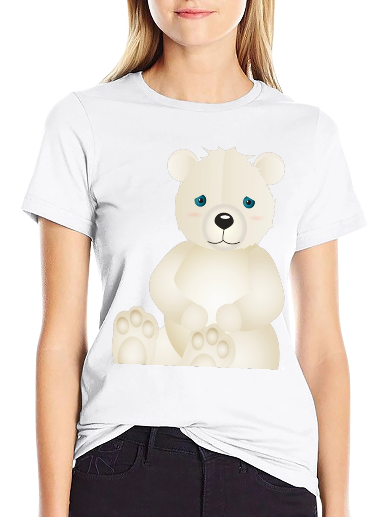 Black Cute Bear Graphic T-Shirt - Soft Cotton Blend view 9