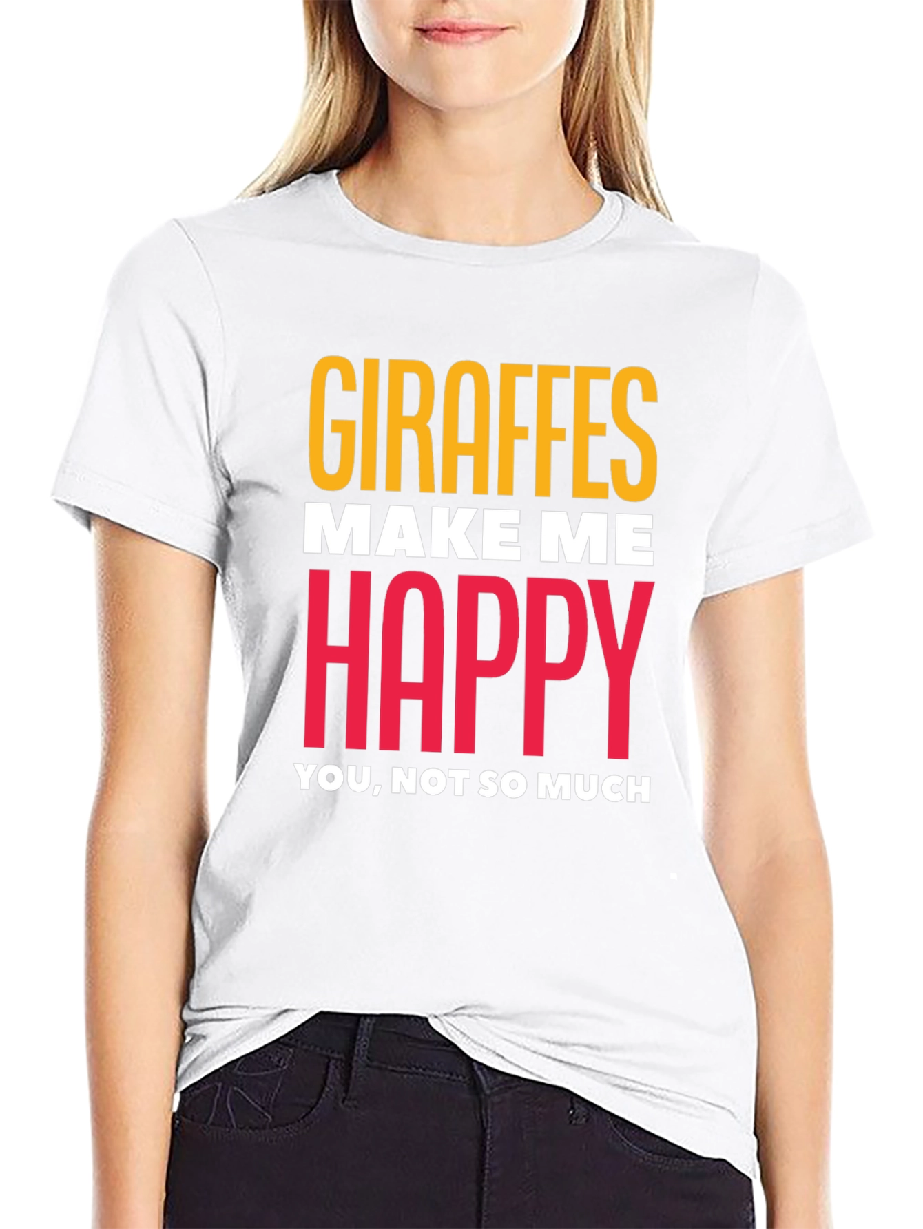 Black Giraffe Lover T-Shirt - Humorous Graphic Tee view 9