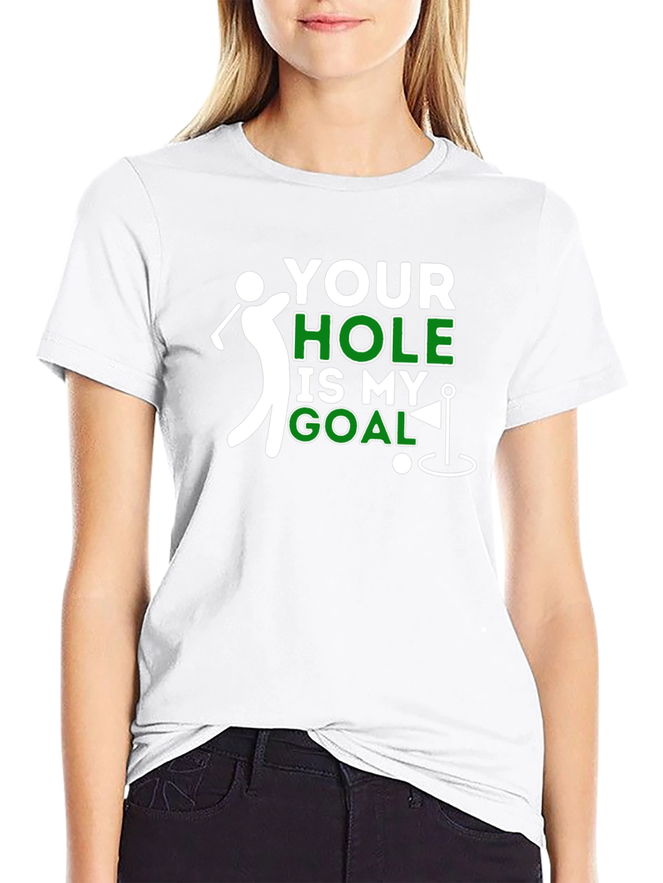 Black Your Hole Is My Goal Funny Golf T-Shirt view 9