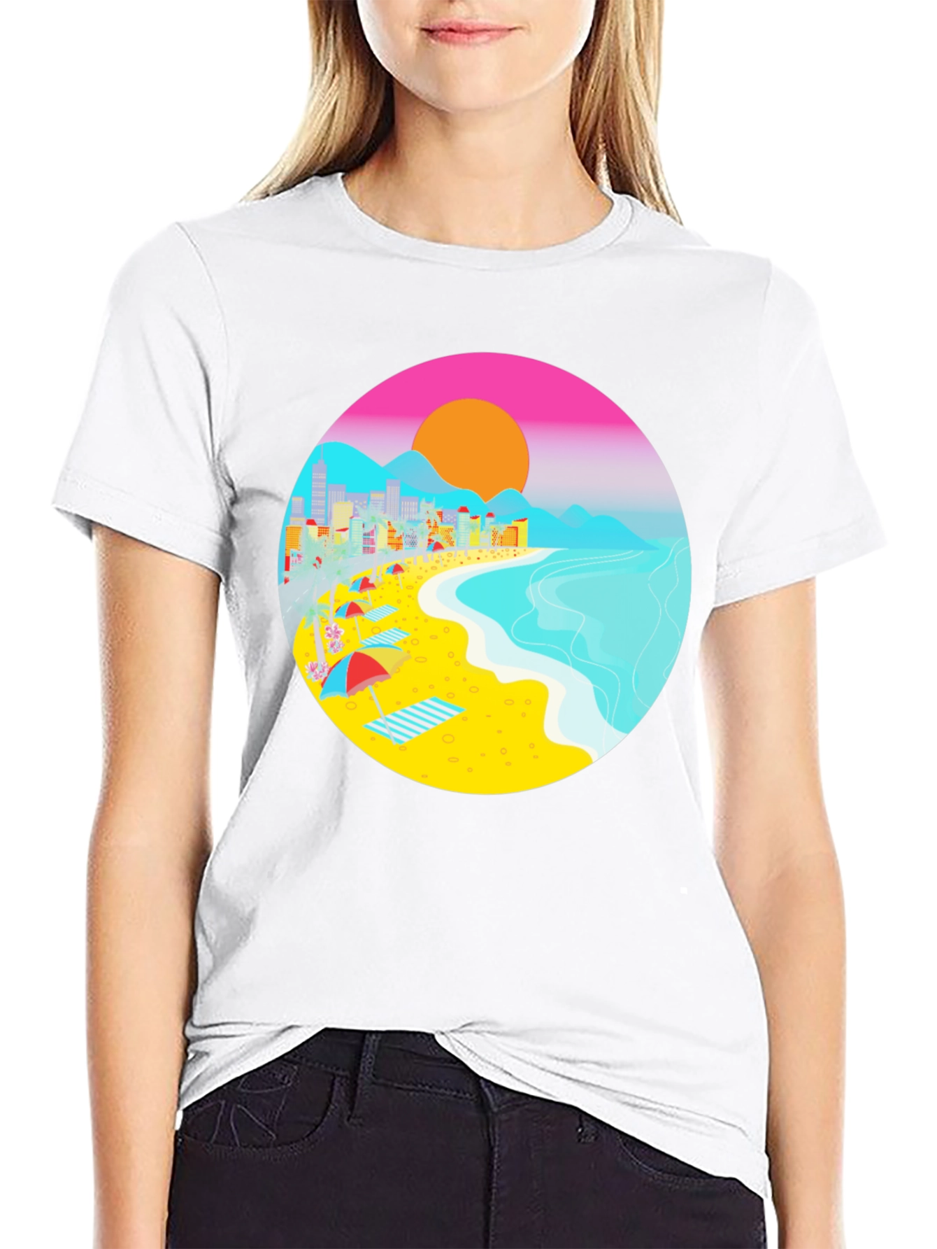 Black Beachscape Graphic T-Shirt view 9