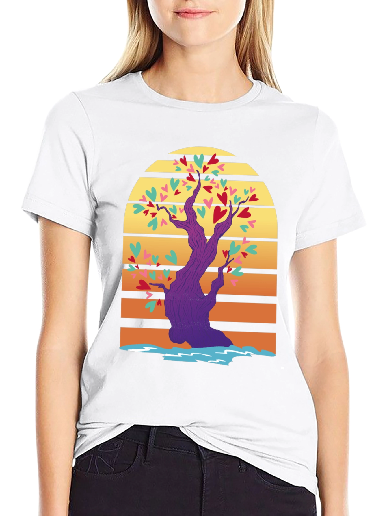 Black Heart Tree Graphic Tee view 9