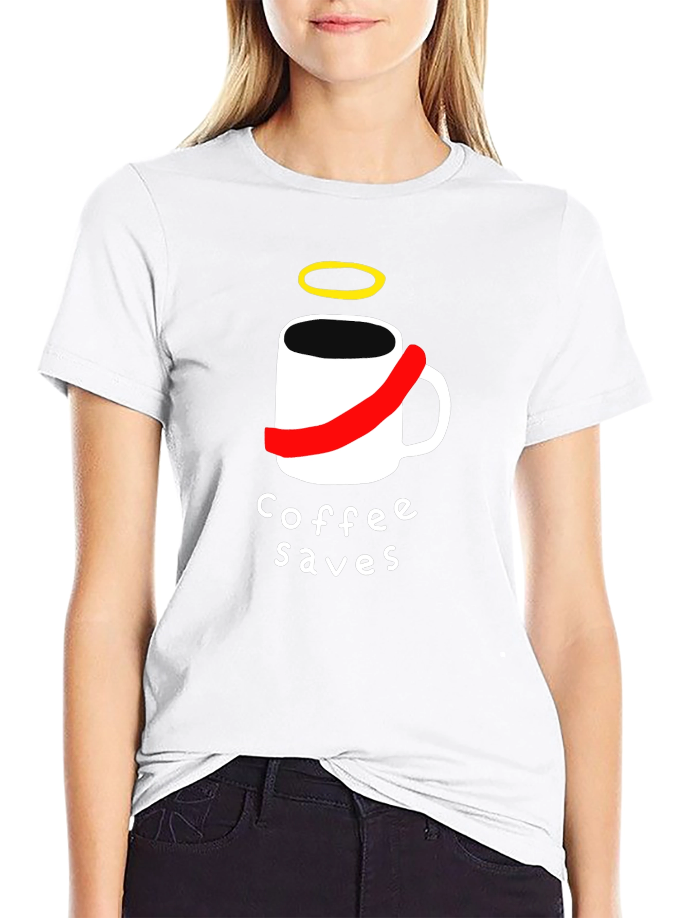 Black Coffee Saves T-Shirt - Funny Graphic Tee view 9