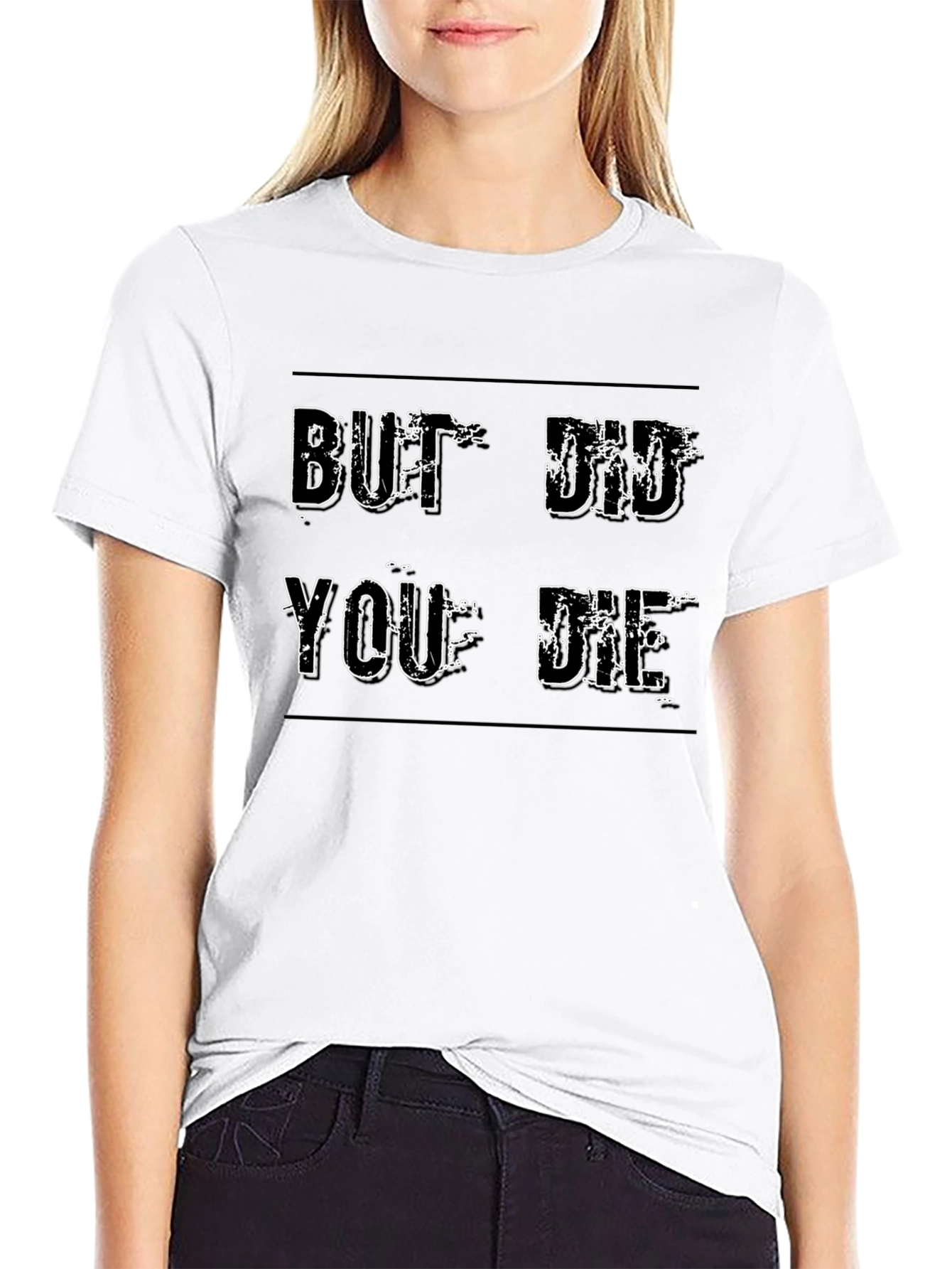Black But Did You Die Graphic Tee - Black Casual T-Shirt view 9