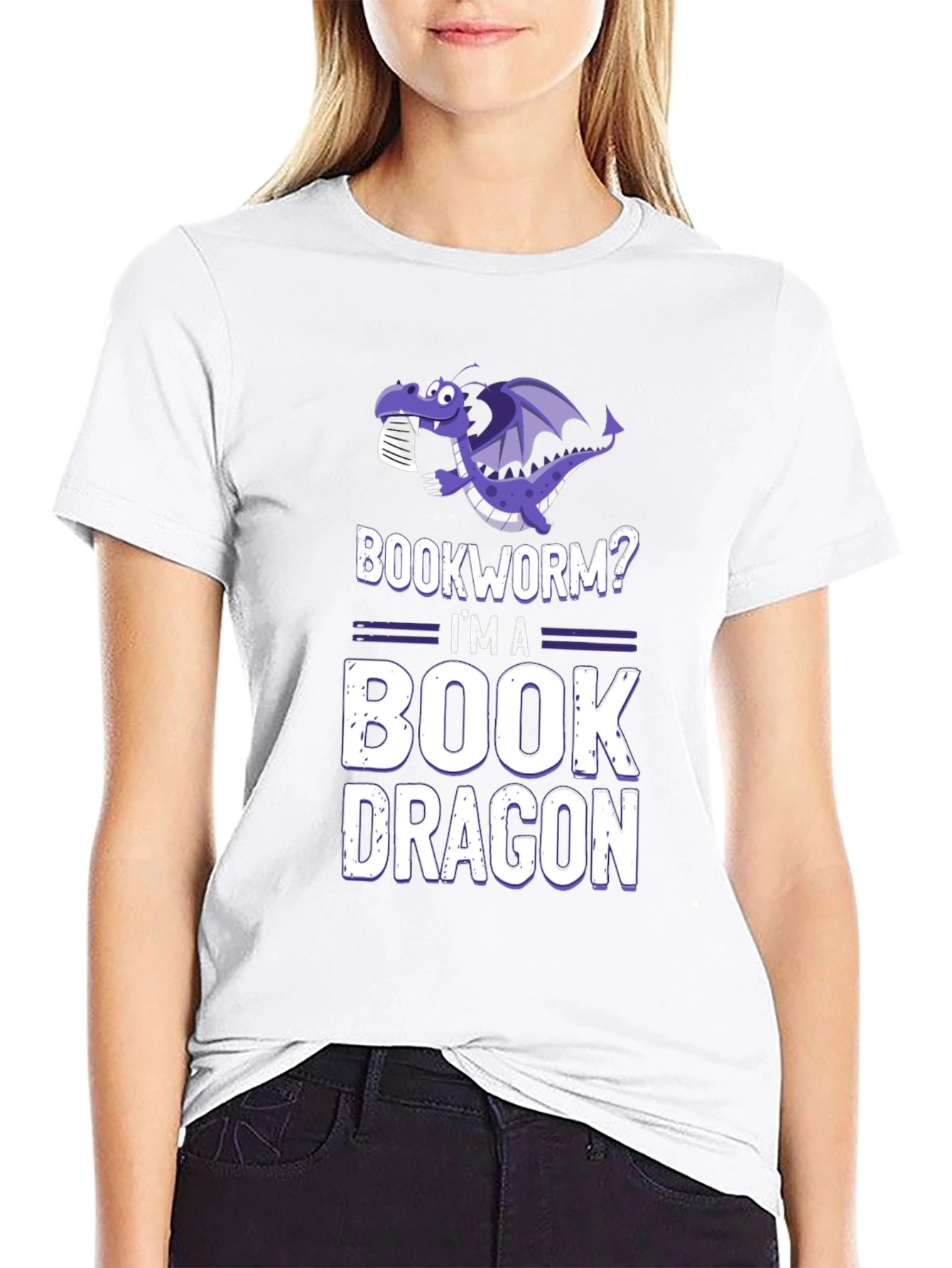 Black Bookworm? I'm a Book Dragon T-Shirt view 9