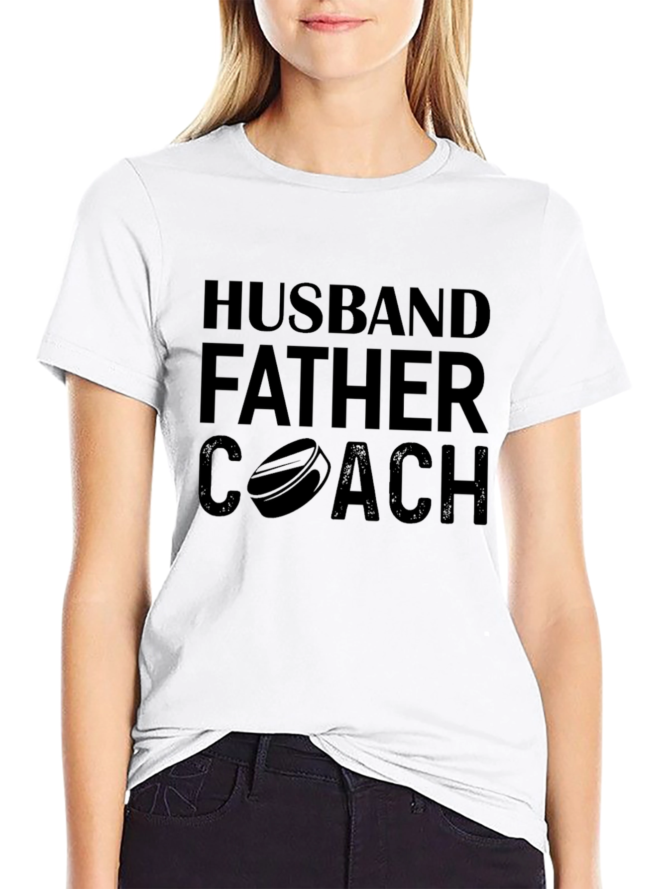 Black Husband Father Coach Black Graphic T-Shirt view 9