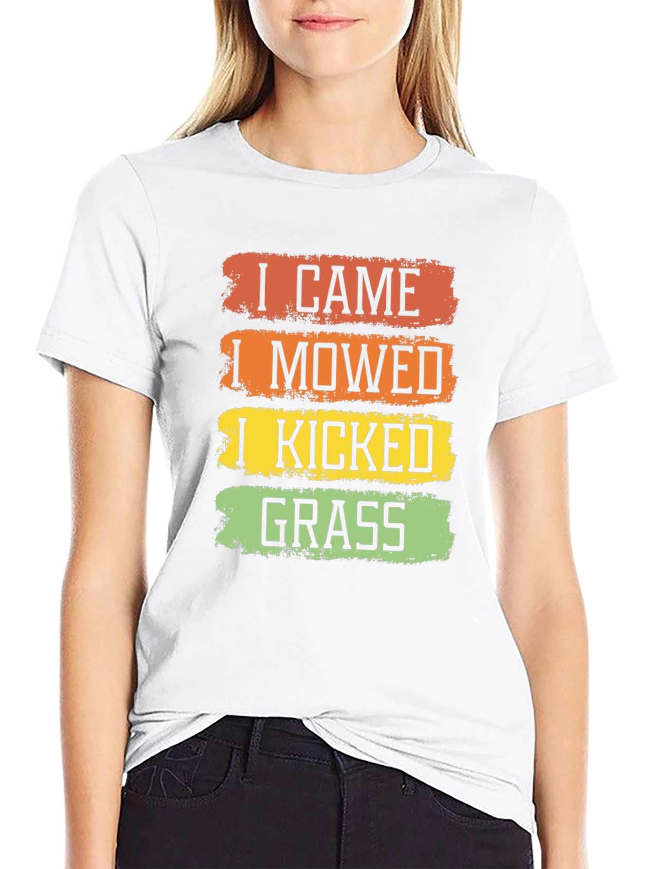 Black I Came I Mowed I Kicked Grass T-Shirt view 9