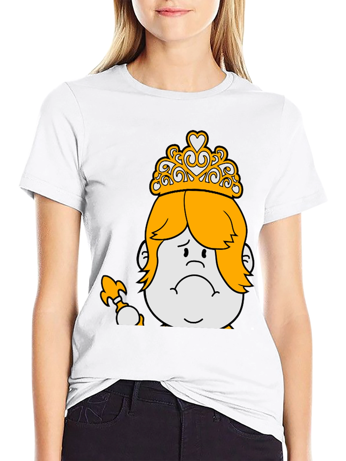 Black Sad Crowned Cartoon Tee view 9