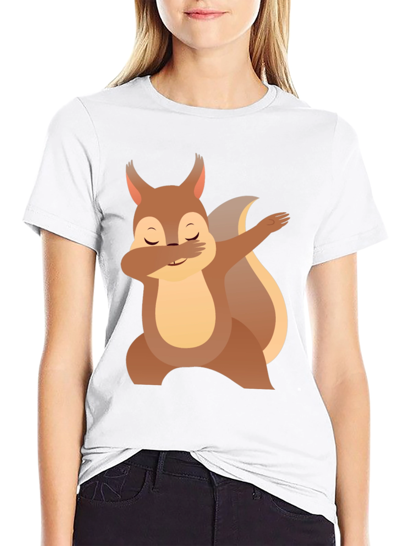 Black Dabbing Squirrel Graphic Tee - Funny Animal T-Shirt view 9