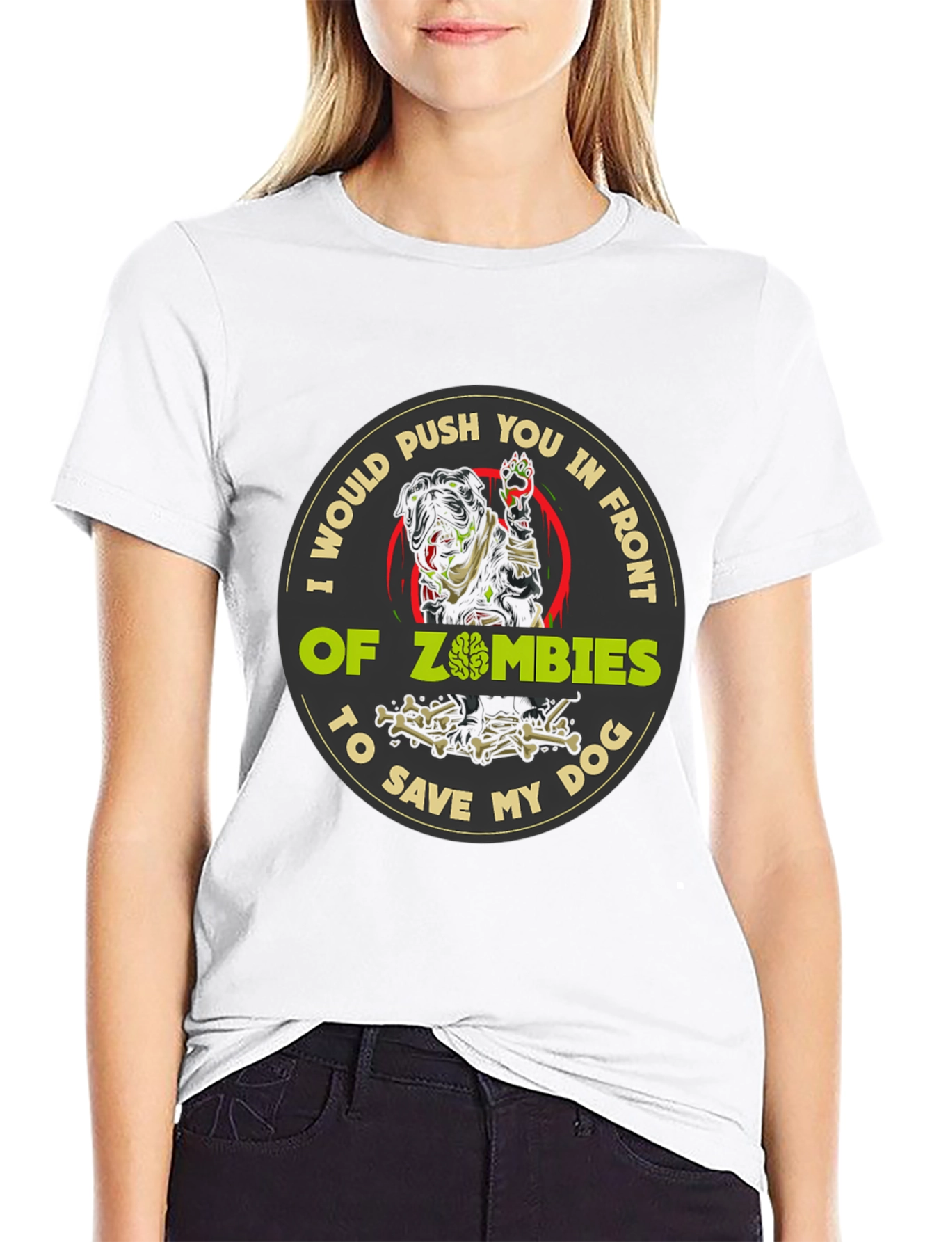 Black Zombie Dog T-Shirt - Save My Dog view 9