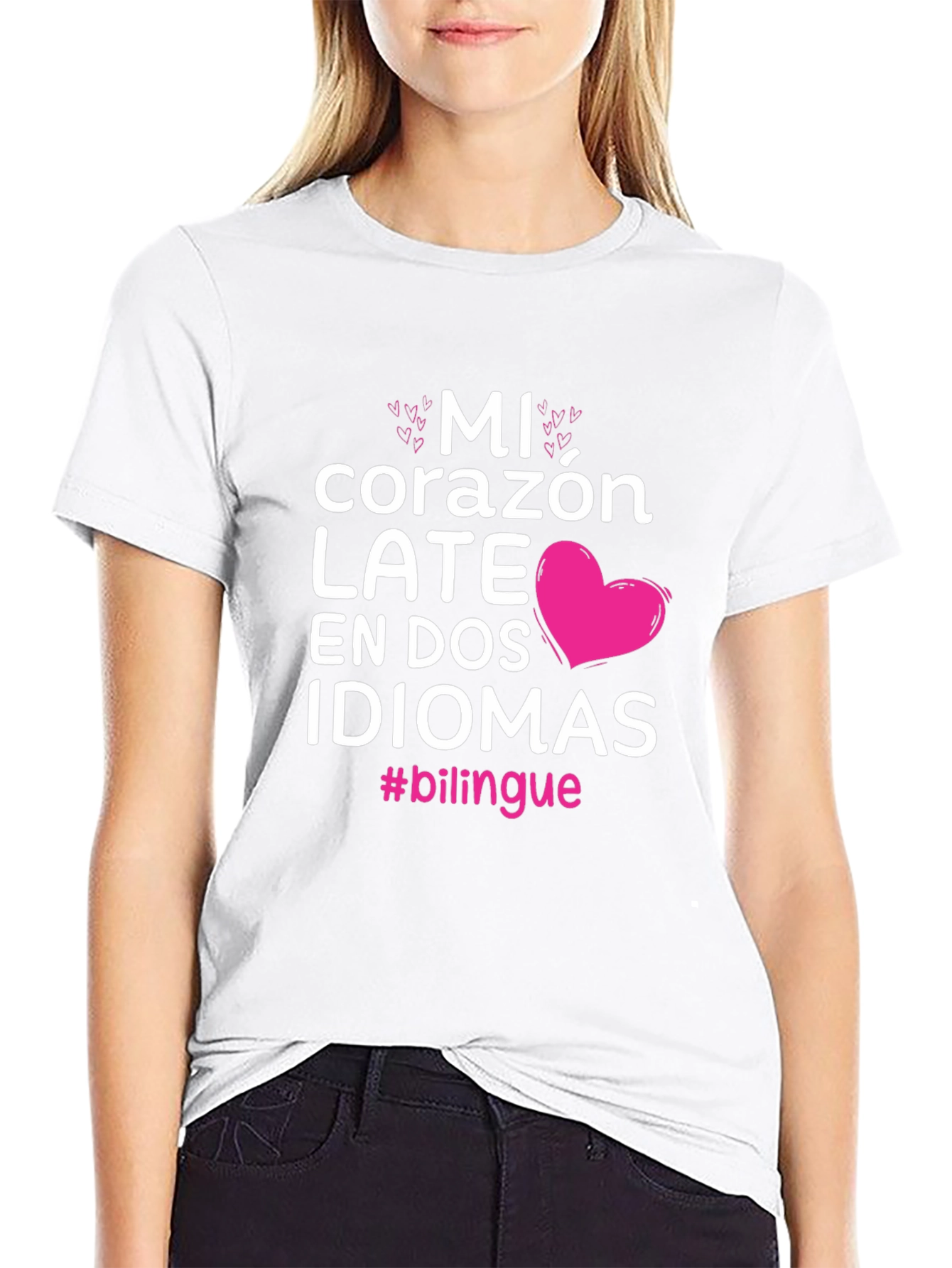 Bilingual Heart Graphic T-Shirt - Mi Corazon Late - 9
